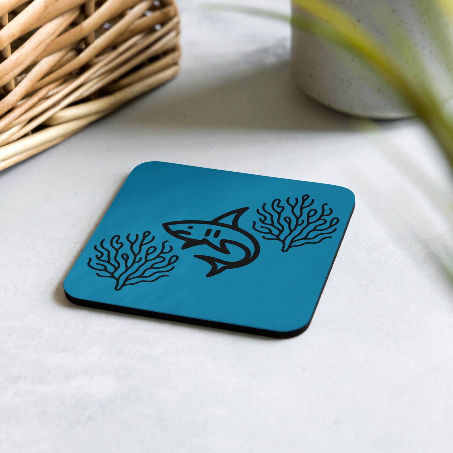 Shark II Cork - Back Coaster - Coasters - Discovery Co.
