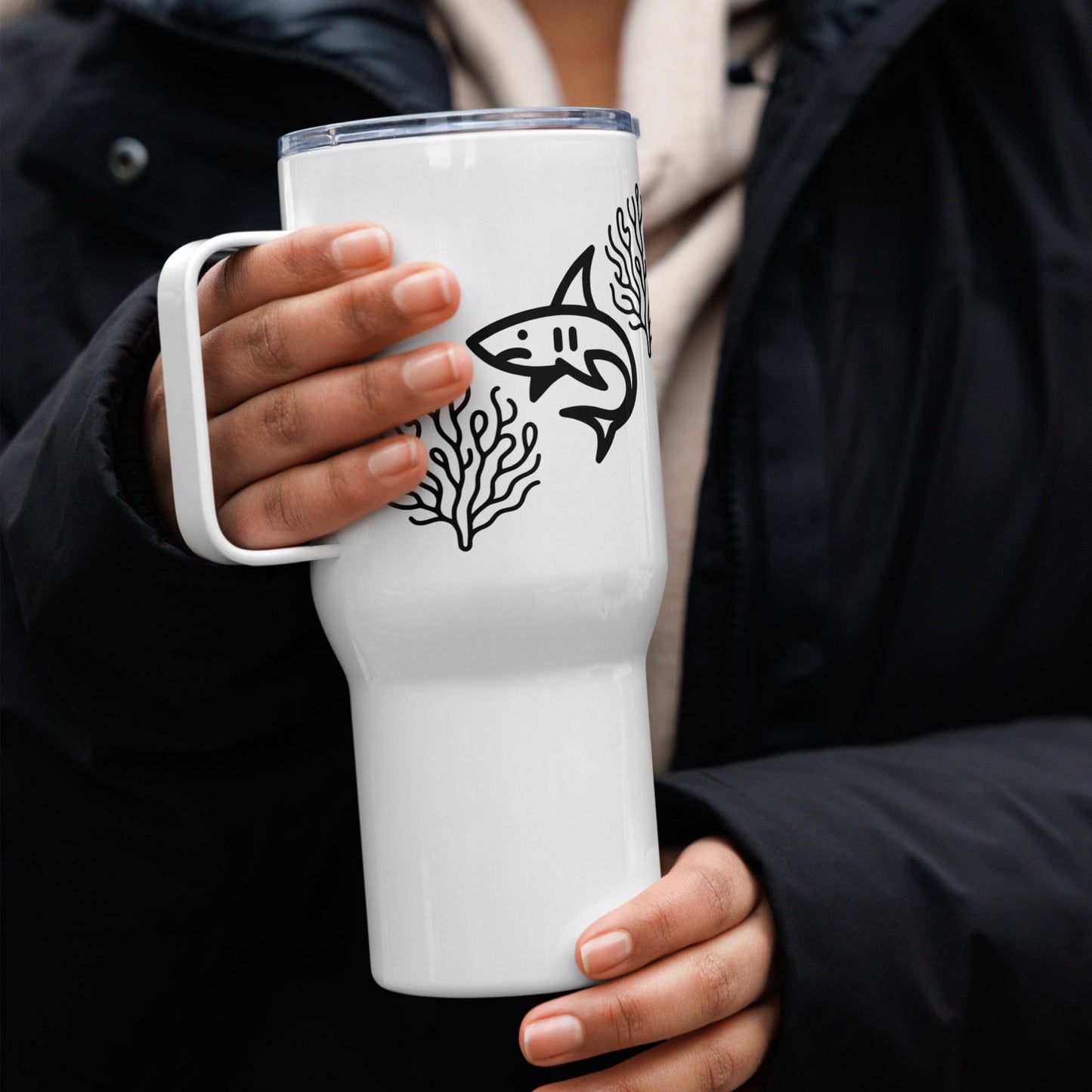 Shark II Travel Mug With Handle (25 oz and 40 oz) - Travel Mug - Discovery Co.