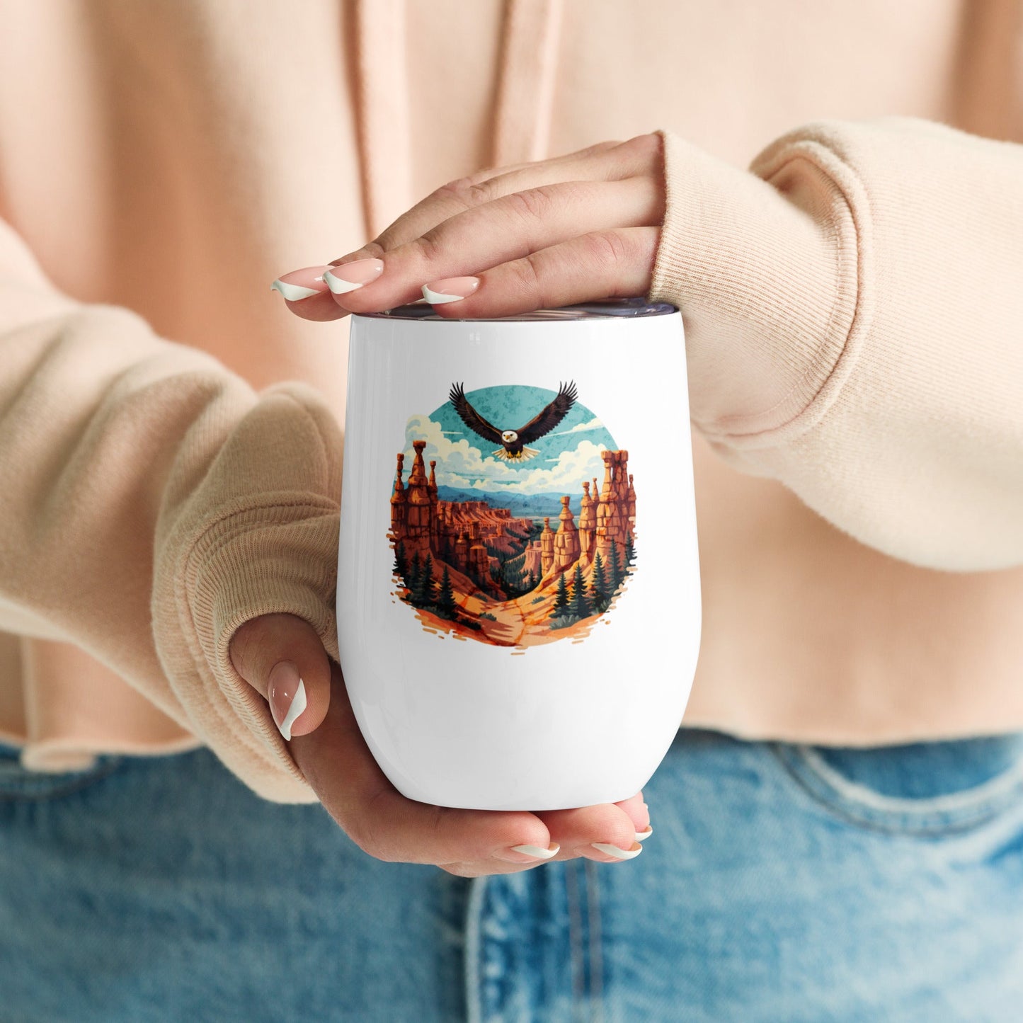 Soaring Eagle Stainless Steel Wine Tumbler - Steel Tumbler - Discovery Co.