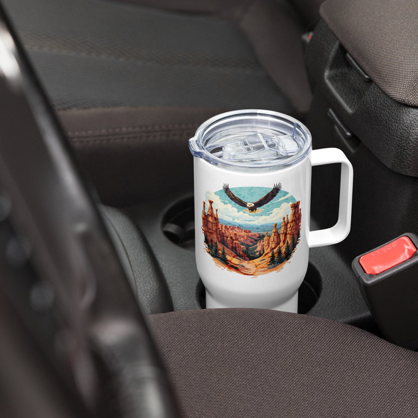 Soaring Eagle Travel Mug With Handle (25 oz and 40 oz) - Travel Mug - Discovery Co.