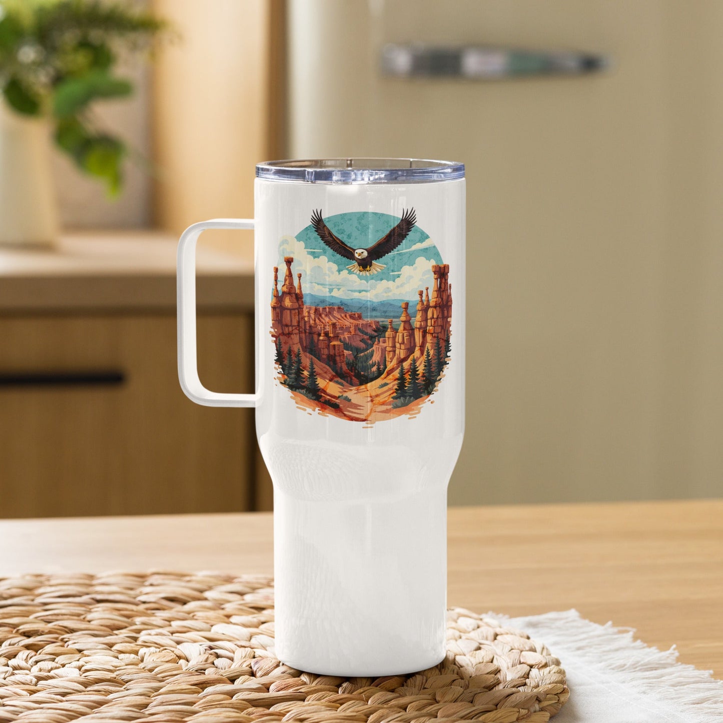 Soaring Eagle Travel Mug With Handle (25 oz and 40 oz) - Travel Mug - Discovery Co.