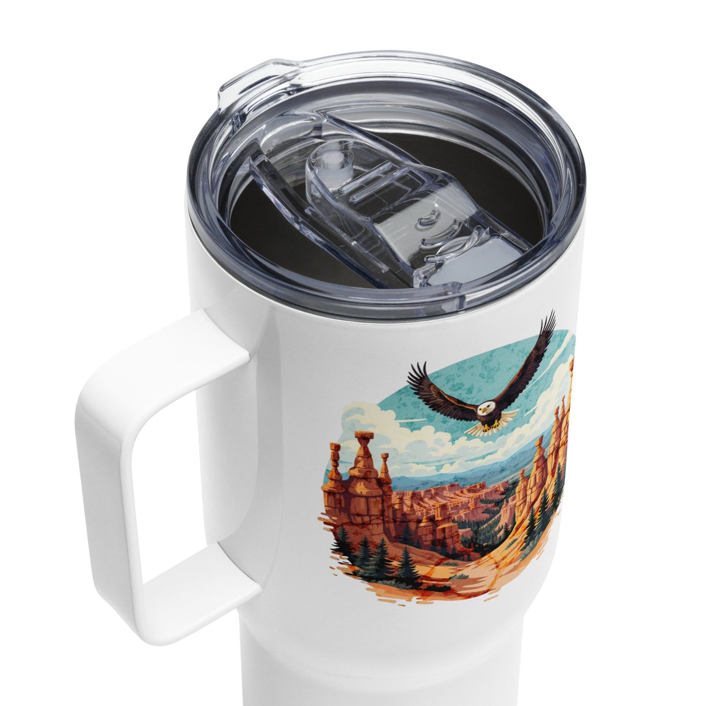 Soaring Eagle Travel Mug With Handle (25 oz and 40 oz) - Travel Mug - Discovery Co.