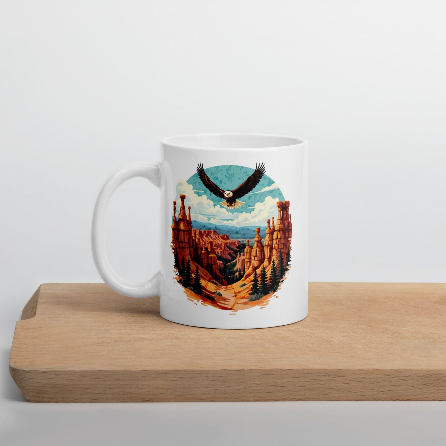 Soaring Eagle White Glossy Mug (11 oz, 15 oz, 20 oz) - Mugs - Discovery Co.