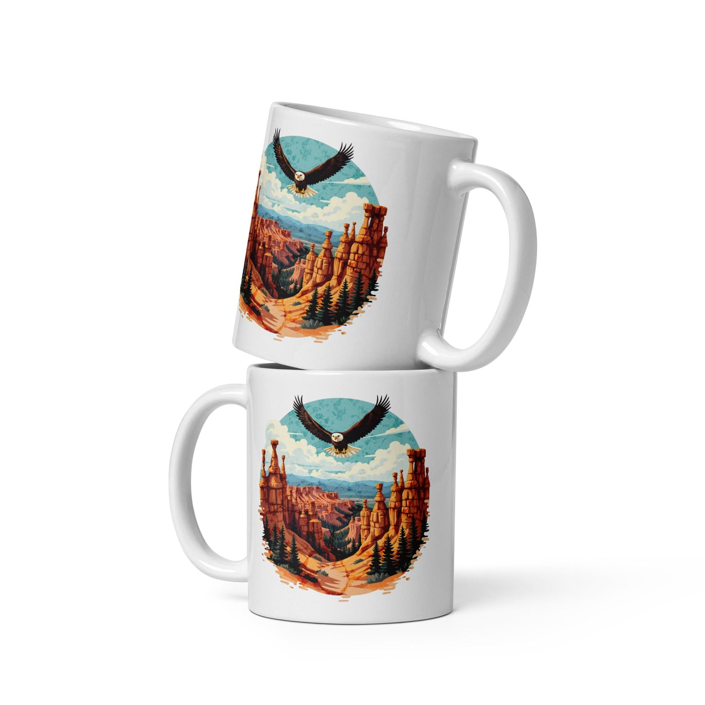 Soaring Eagle White Glossy Mug (11 oz, 15 oz, 20 oz) - Mugs - Discovery Co.