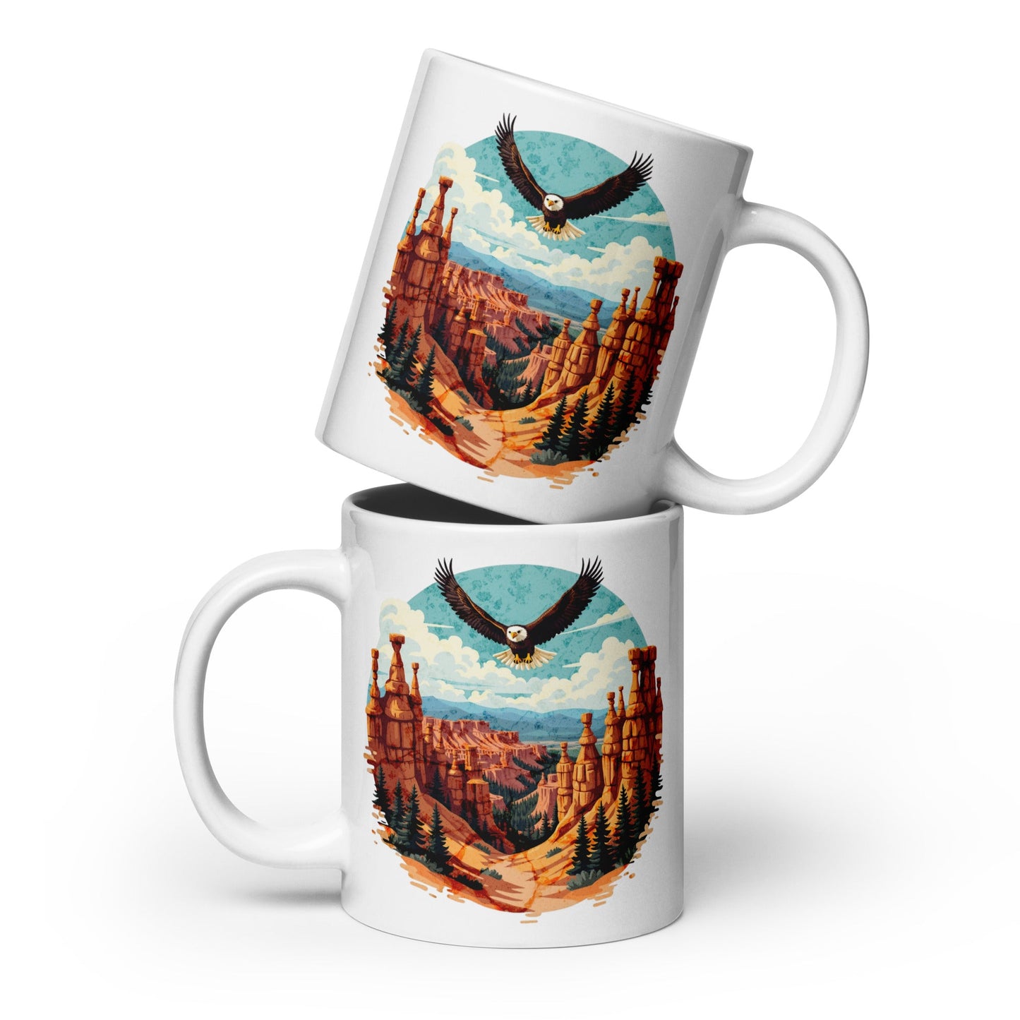 Soaring Eagle White Glossy Mug (11 oz, 15 oz, 20 oz) - Mugs - Discovery Co.