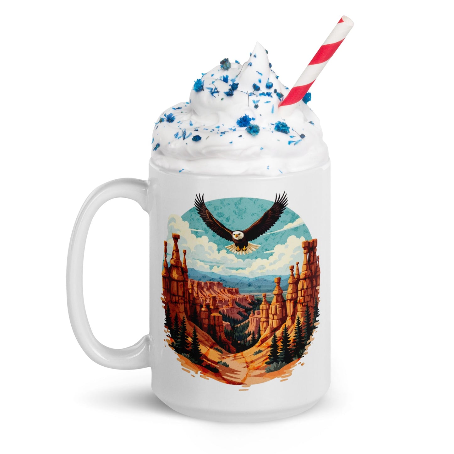 Soaring Eagle White Glossy Mug (11 oz, 15 oz, 20 oz) - Mugs - Discovery Co.