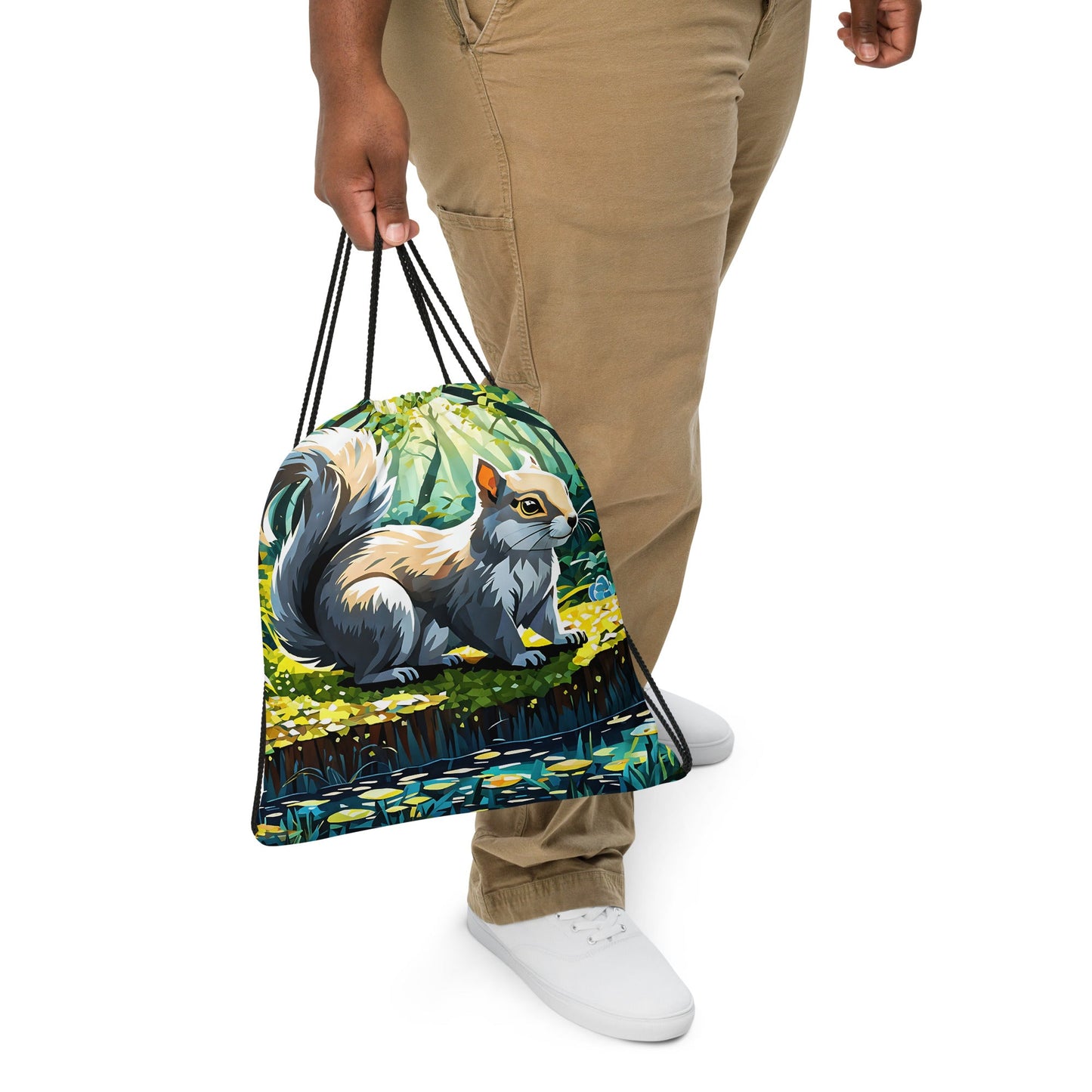 Squirrel II Drawstring Bag - Drawstring Bag - Discovery Co.