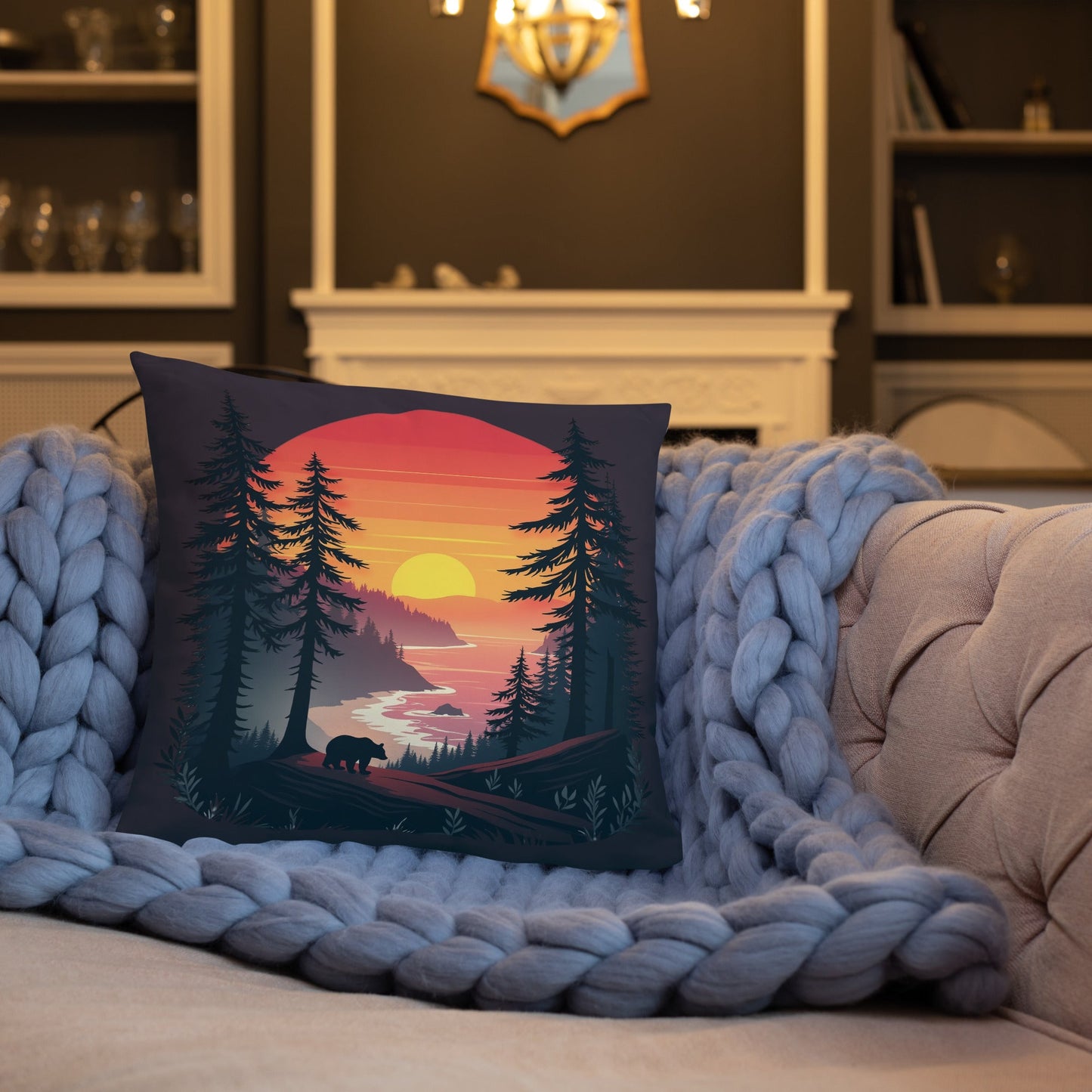 Sunset Bear Basic Pillow - Pillows - Discovery Co.
