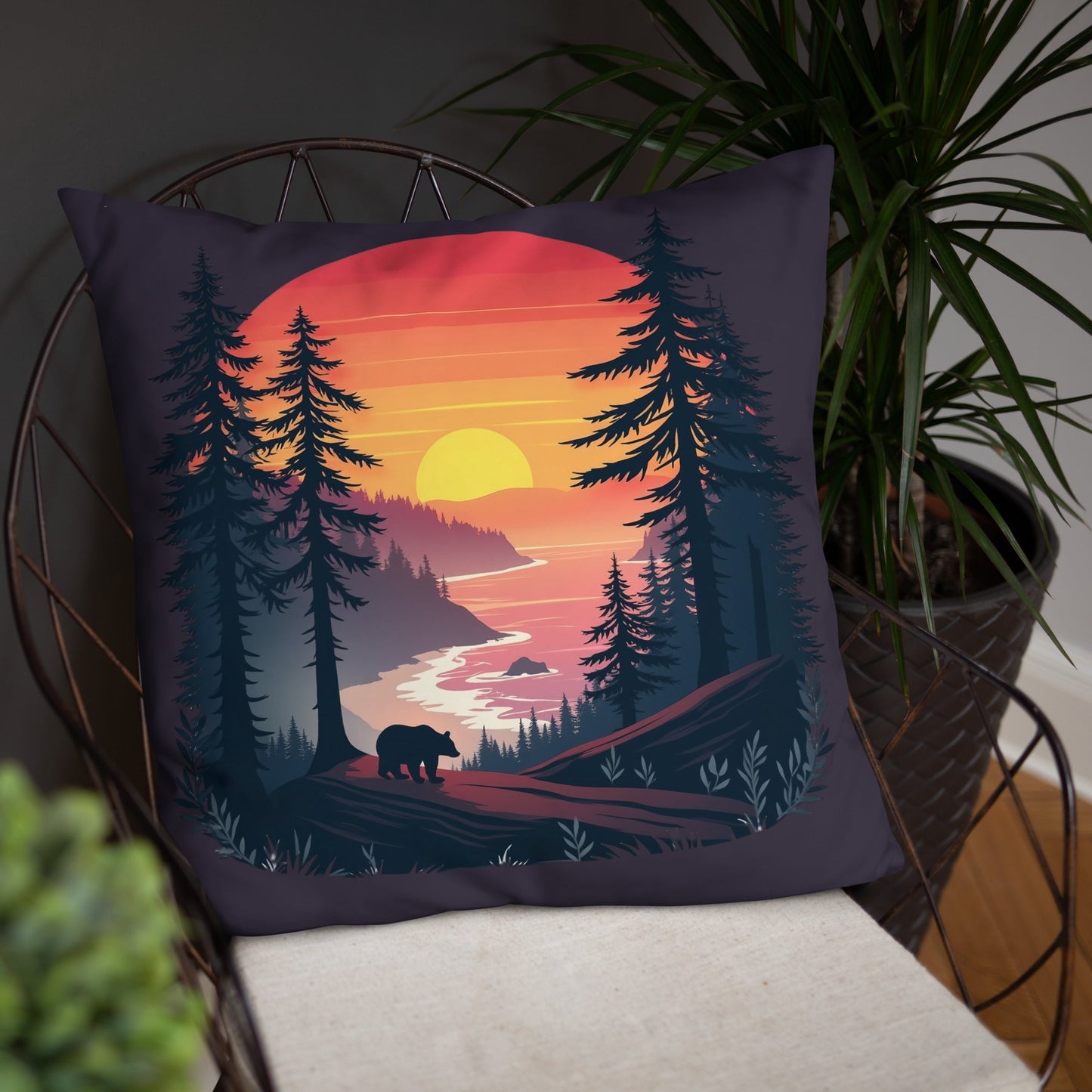 Sunset Bear Basic Pillow - Pillows - Discovery Co.