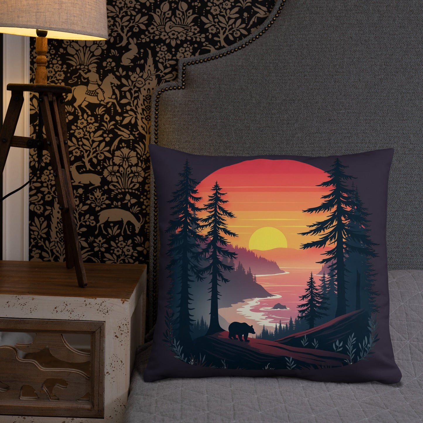 Sunset Bear Basic Pillow - Pillows - Discovery Co.