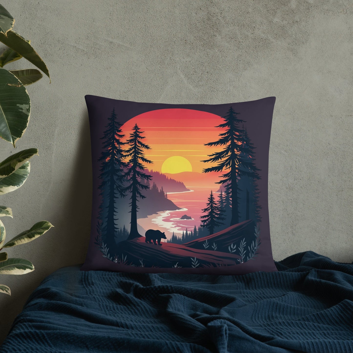 Sunset Bear Basic Pillow - Pillows - Discovery Co.