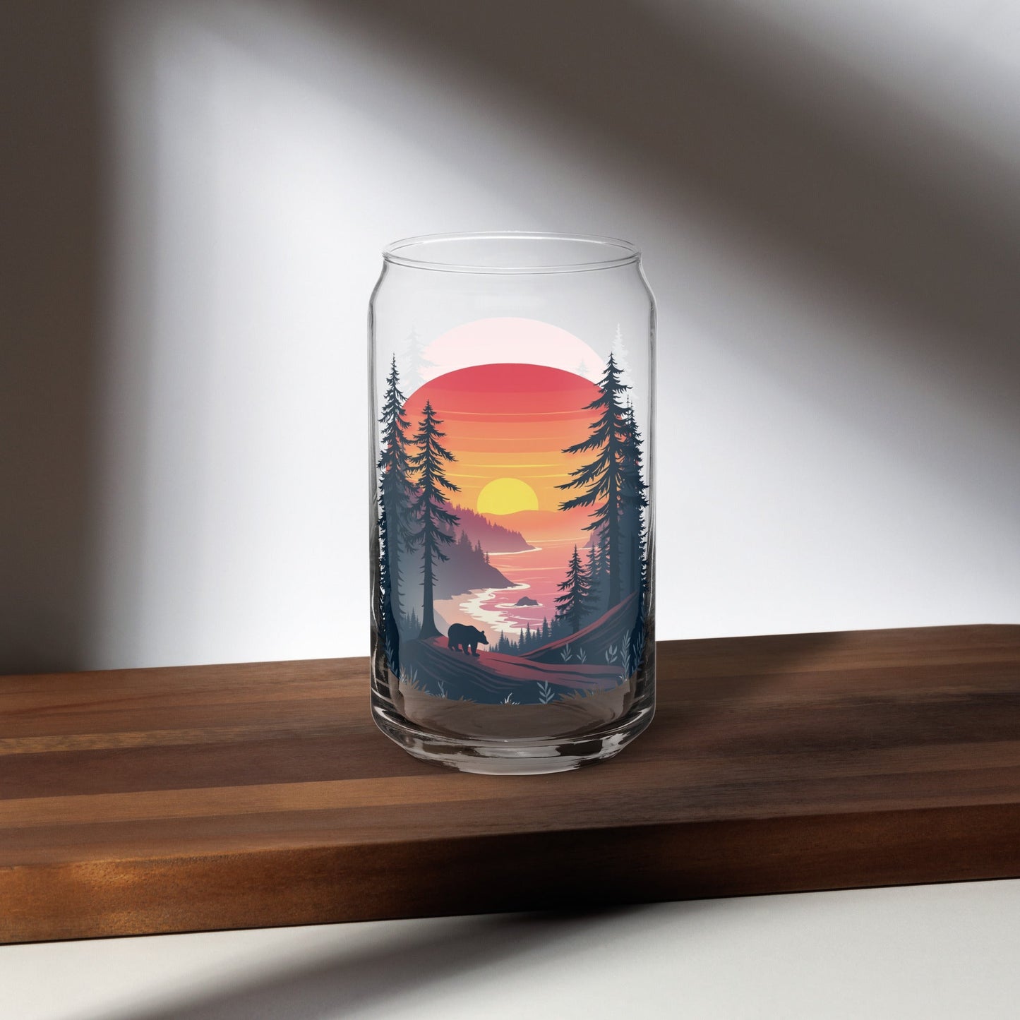 Sunset Bear Can - Shaped Glass - Can - Shaped Glass - Discovery Co.