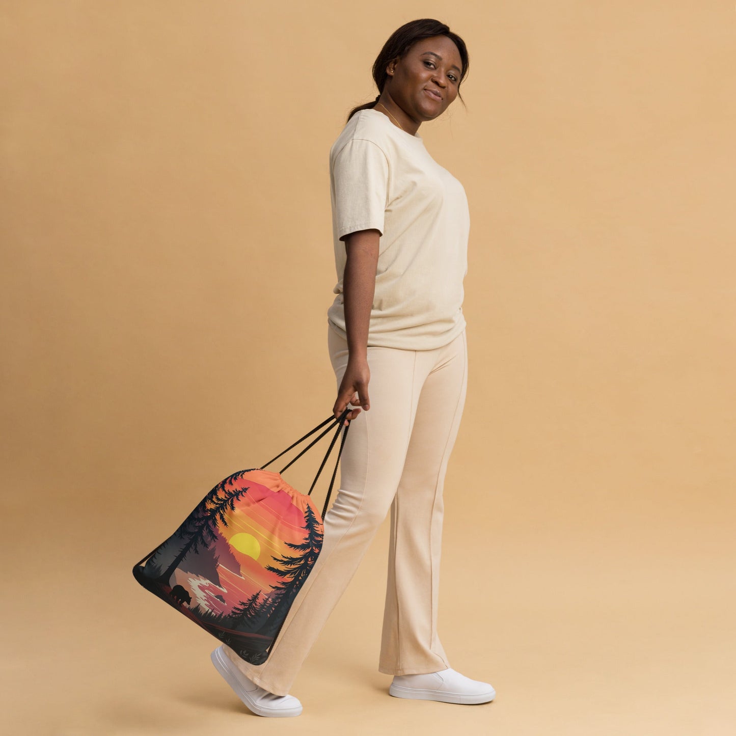 Sunset Bear Drawstring Bag - Drawstring Bag - Discovery Co.