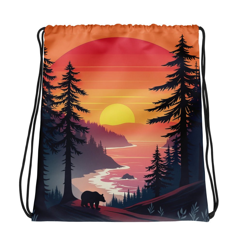Sunset Bear Drawstring Bag - Drawstring Bag - Discovery Co.