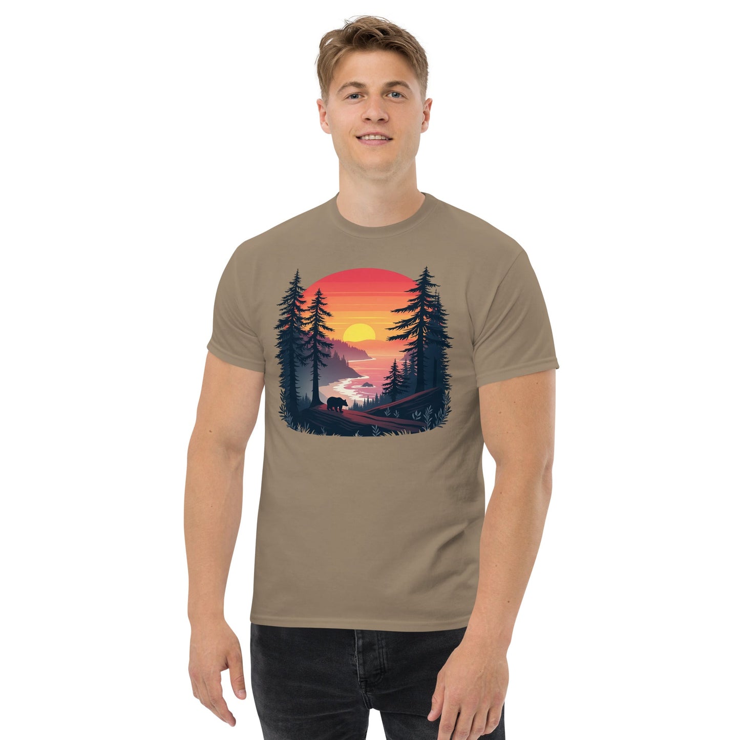 Sunset Bear Men's (Unisex) Classic Tee - Men's Shirts - Discovery Co.