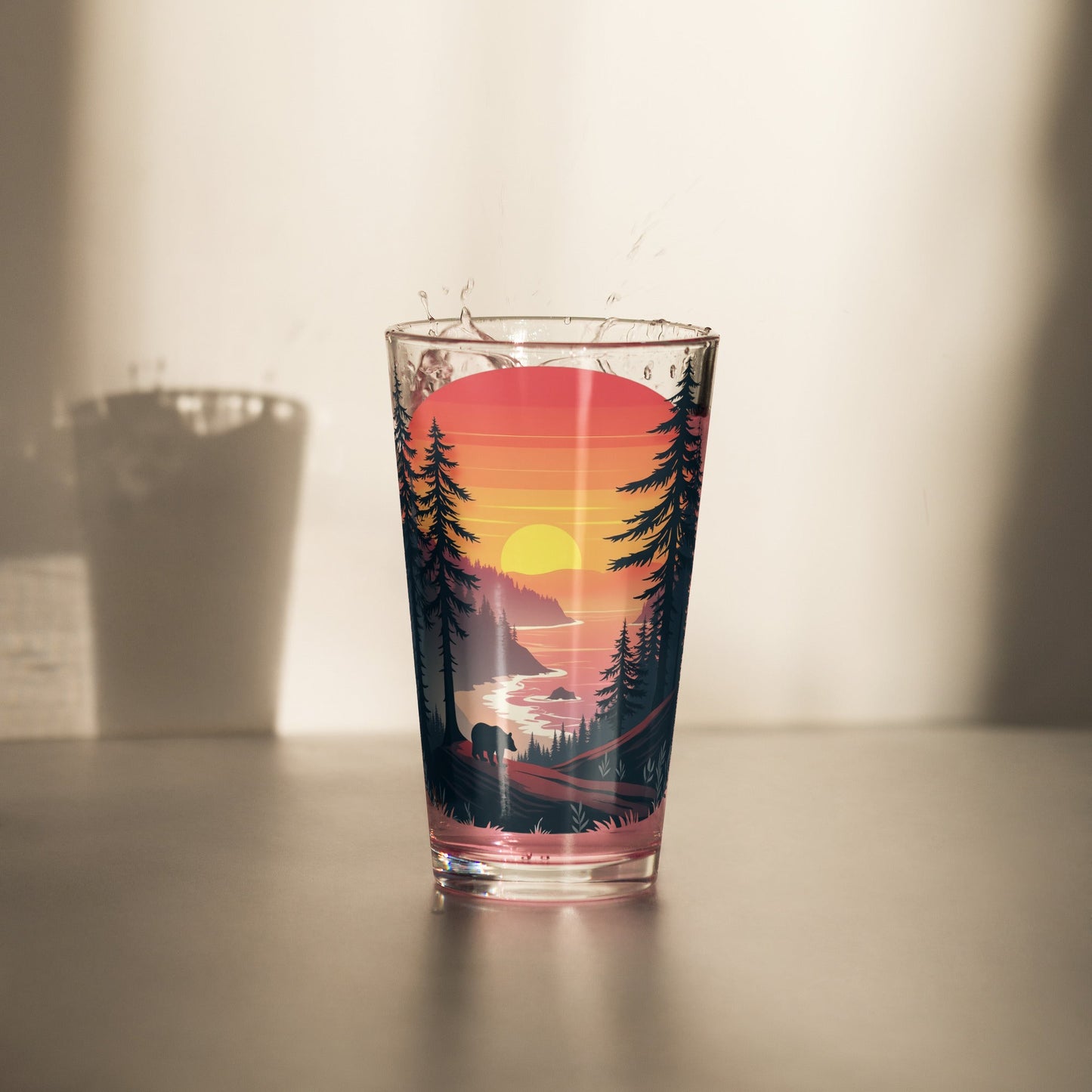 Sunset Bear Pint Glass - Beer Glass - Discovery Co.