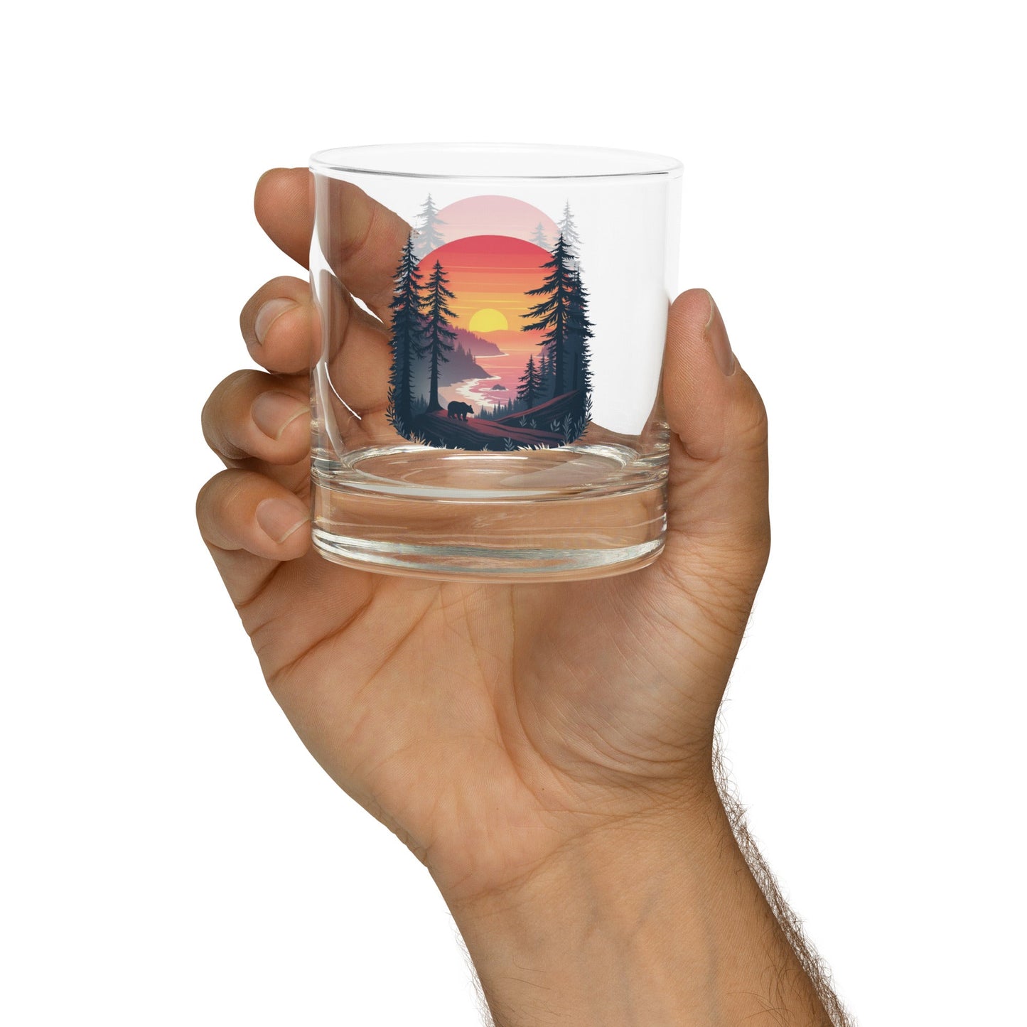 Sunset Bear Rocks Glass - Rocks Glass - Discovery Co.