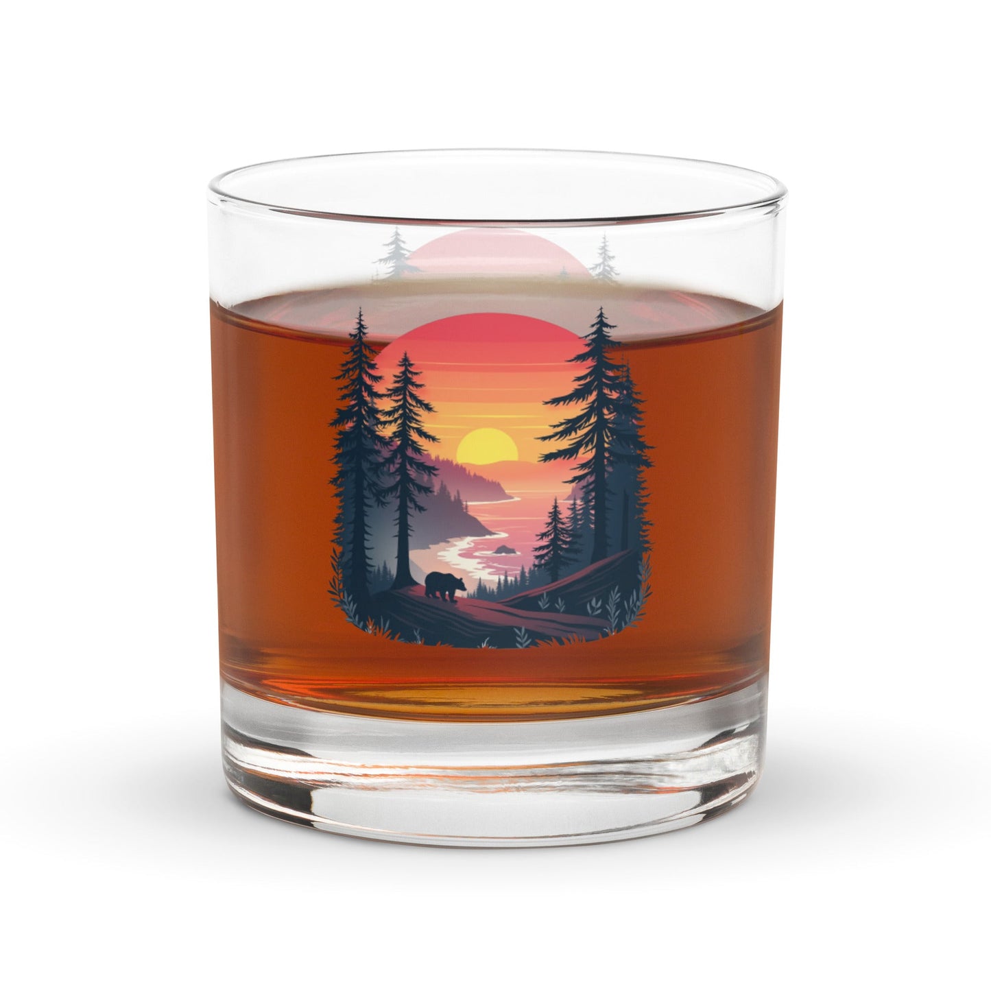 Sunset Bear Rocks Glass - Rocks Glass - Discovery Co.