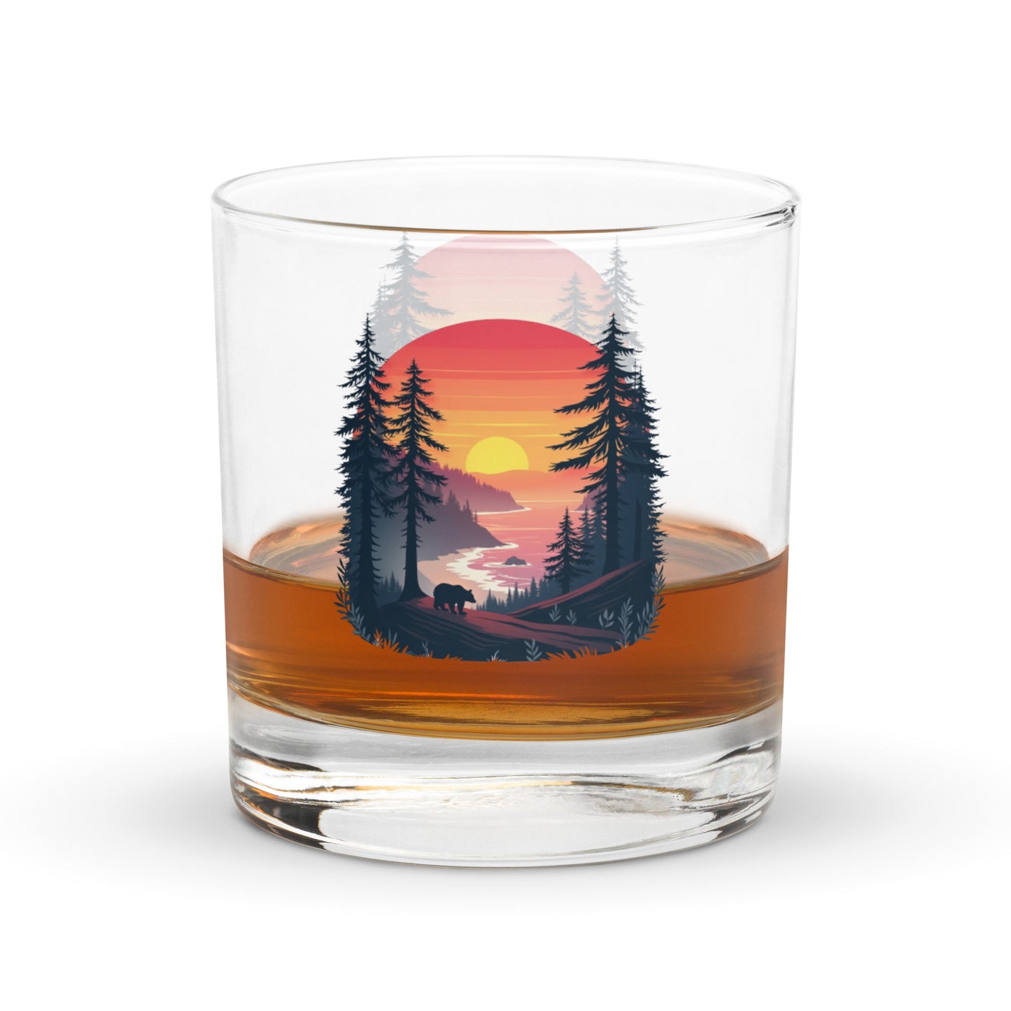 Sunset Bear Rocks Glass - Rocks Glass - Discovery Co.
