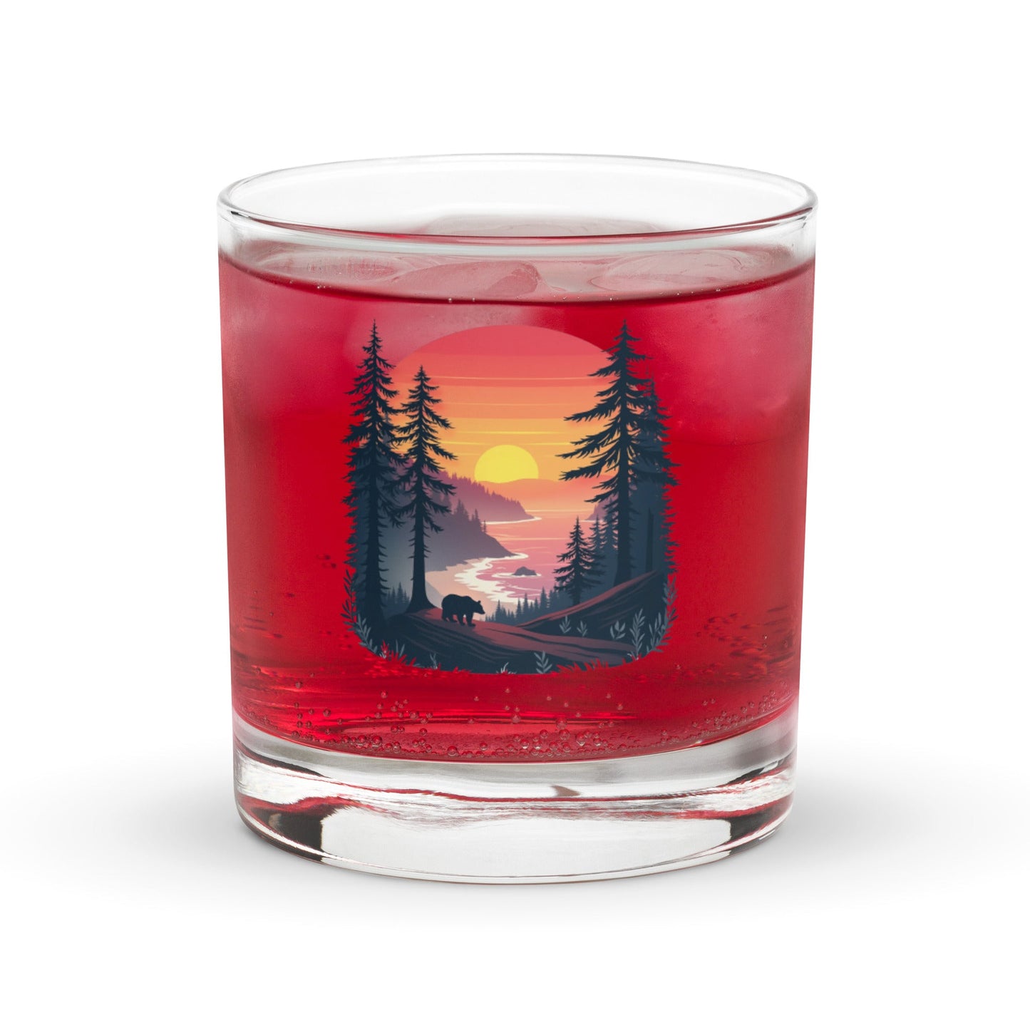 Sunset Bear Rocks Glass - Rocks Glass - Discovery Co.