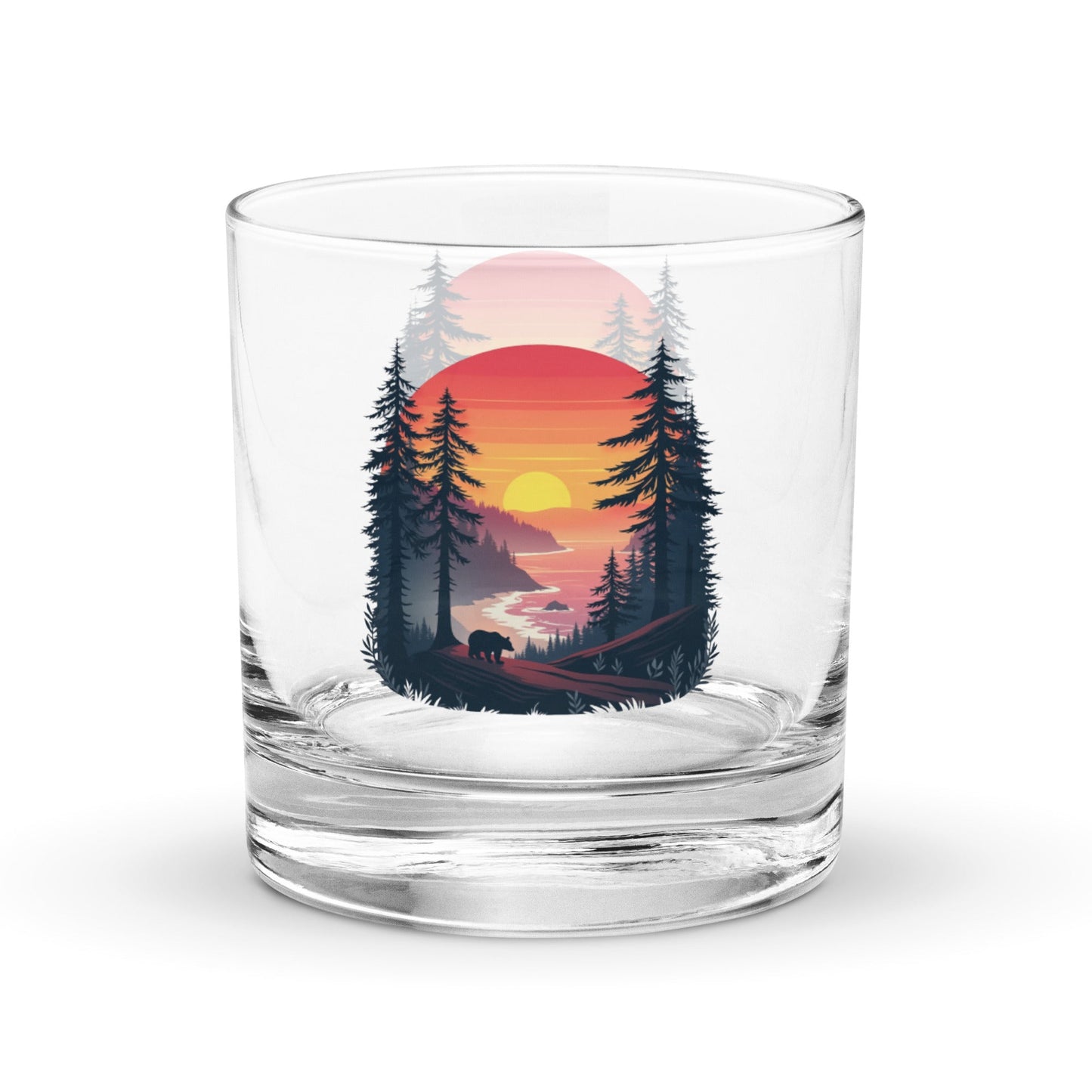 Sunset Bear Rocks Glass - Rocks Glass - Discovery Co.