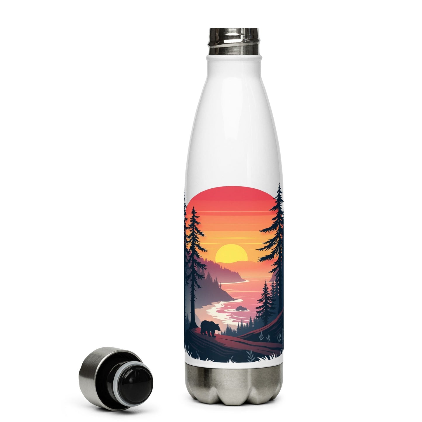 Sunset Bear Stainless Steel Water Bottle - Stainless Steel Water Bottle - Discovery Co.