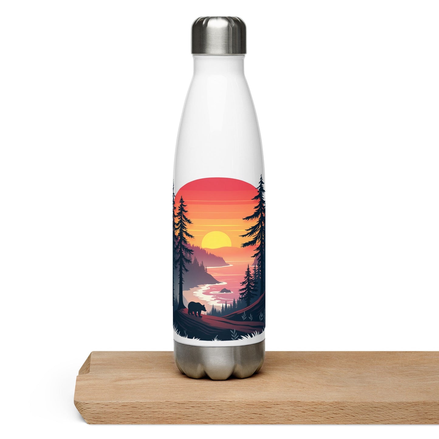 Sunset Bear Stainless Steel Water Bottle - Stainless Steel Water Bottle - Discovery Co.