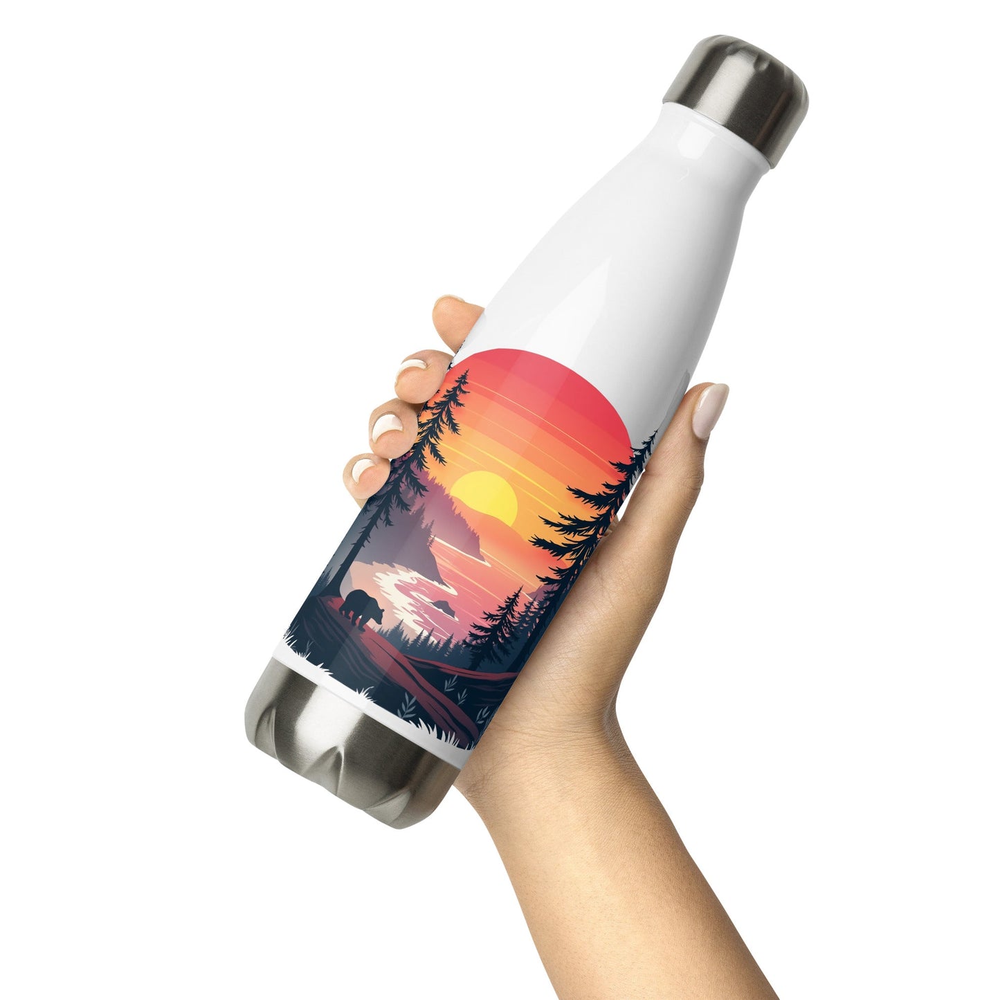 Sunset Bear Stainless Steel Water Bottle - Stainless Steel Water Bottle - Discovery Co.