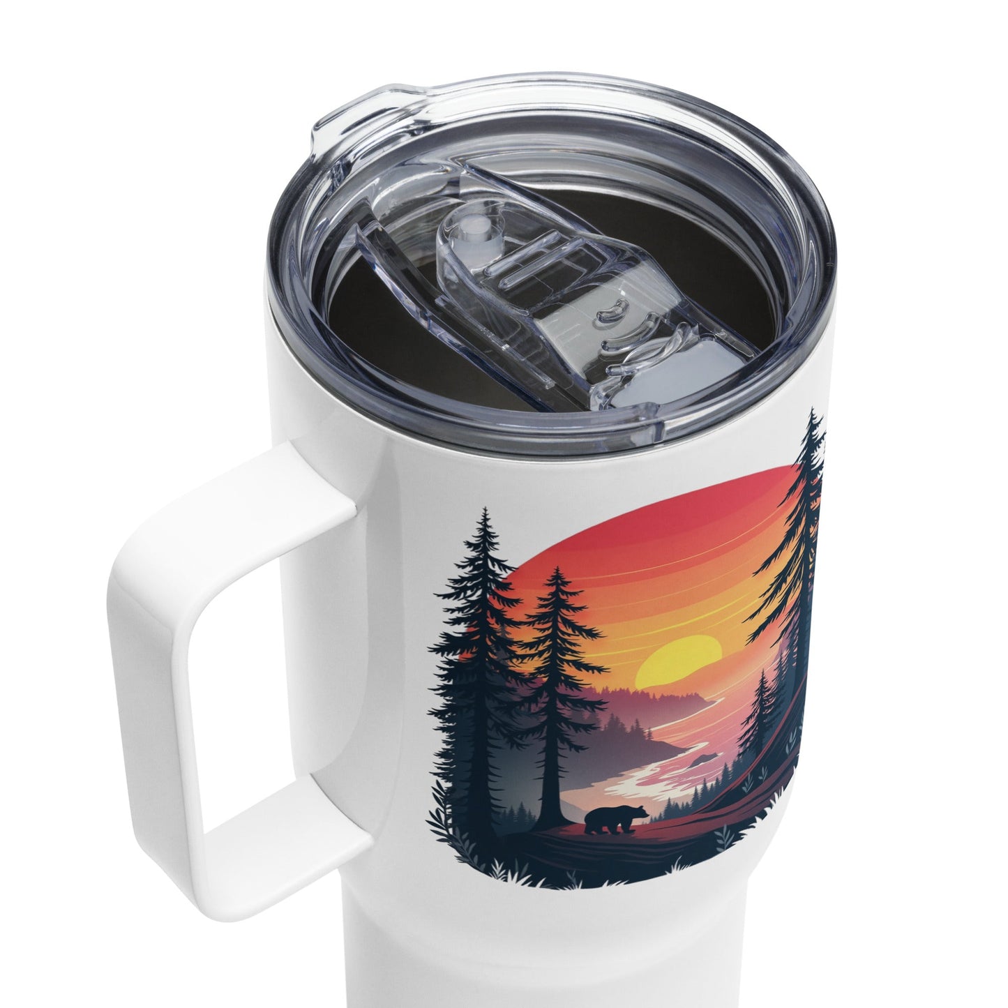 Sunset Bear Travel Mug With Handle (25 oz and 40 oz) - Travel Mug - Discovery Co.