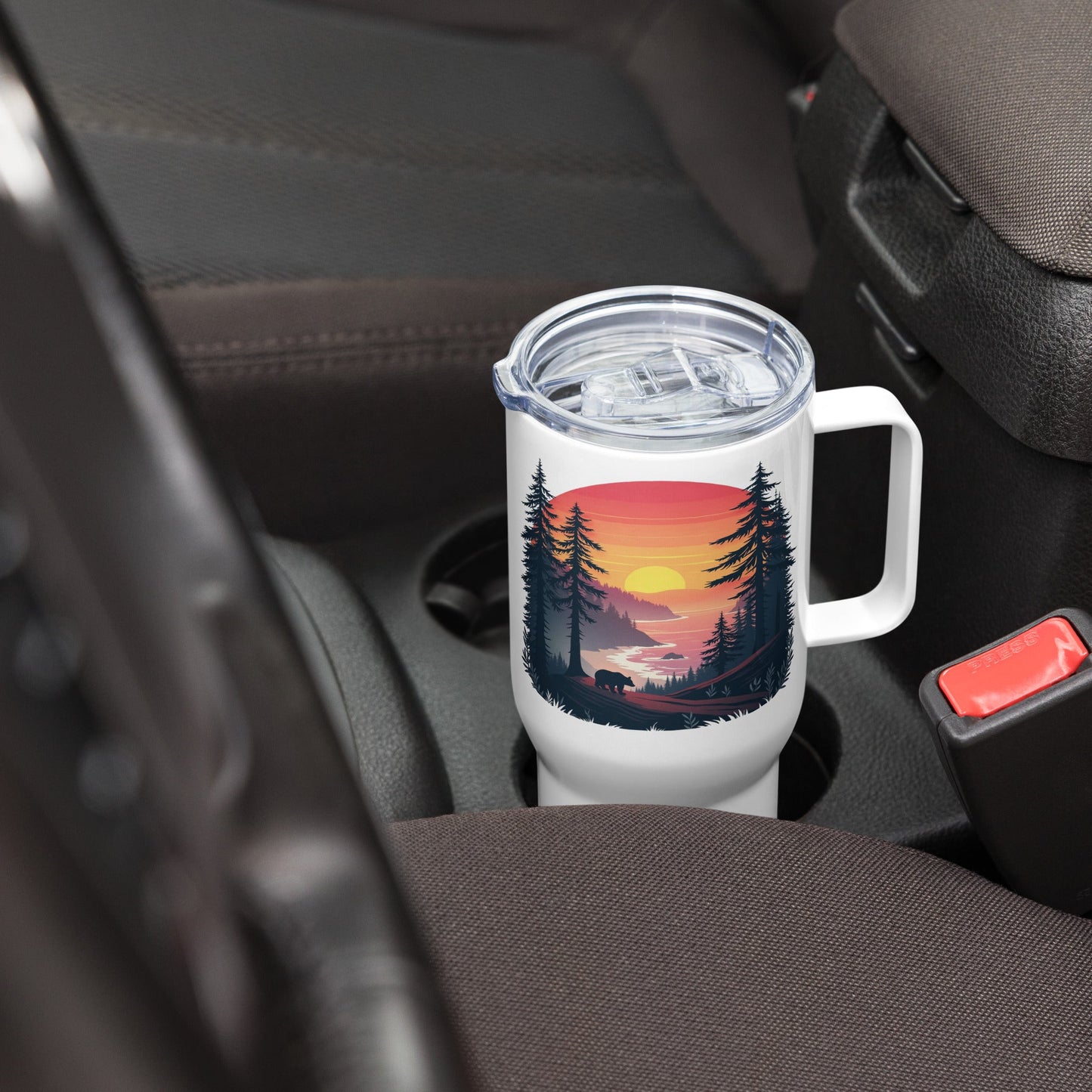 Sunset Bear Travel Mug With Handle (25 oz and 40 oz) - Travel Mug - Discovery Co.