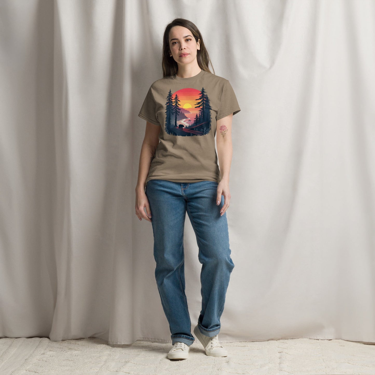 Sunset Bear Women's (Unisex) Classic Tee - Women's Shirts - Discovery Co.