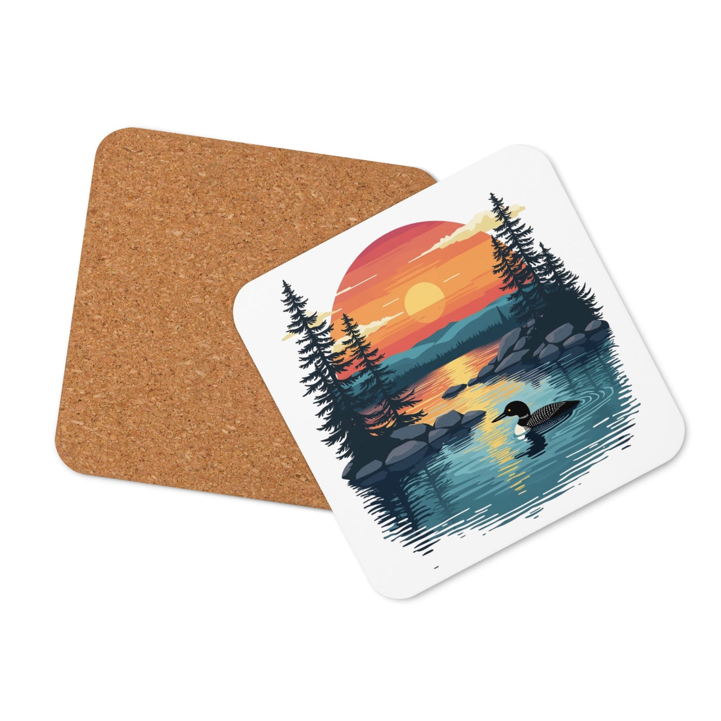 Sunset Duck Cork - Back Coaster - Coasters - Discovery Co.