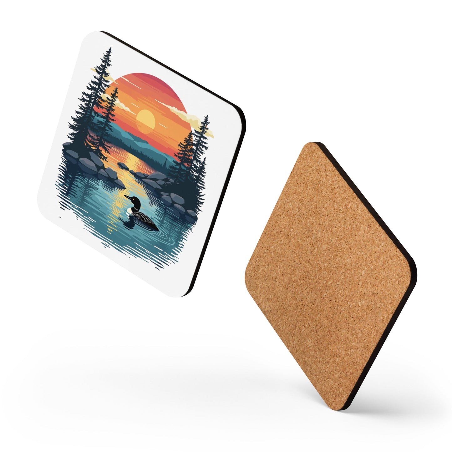 Sunset Duck Cork - Back Coaster - Coasters - Discovery Co.