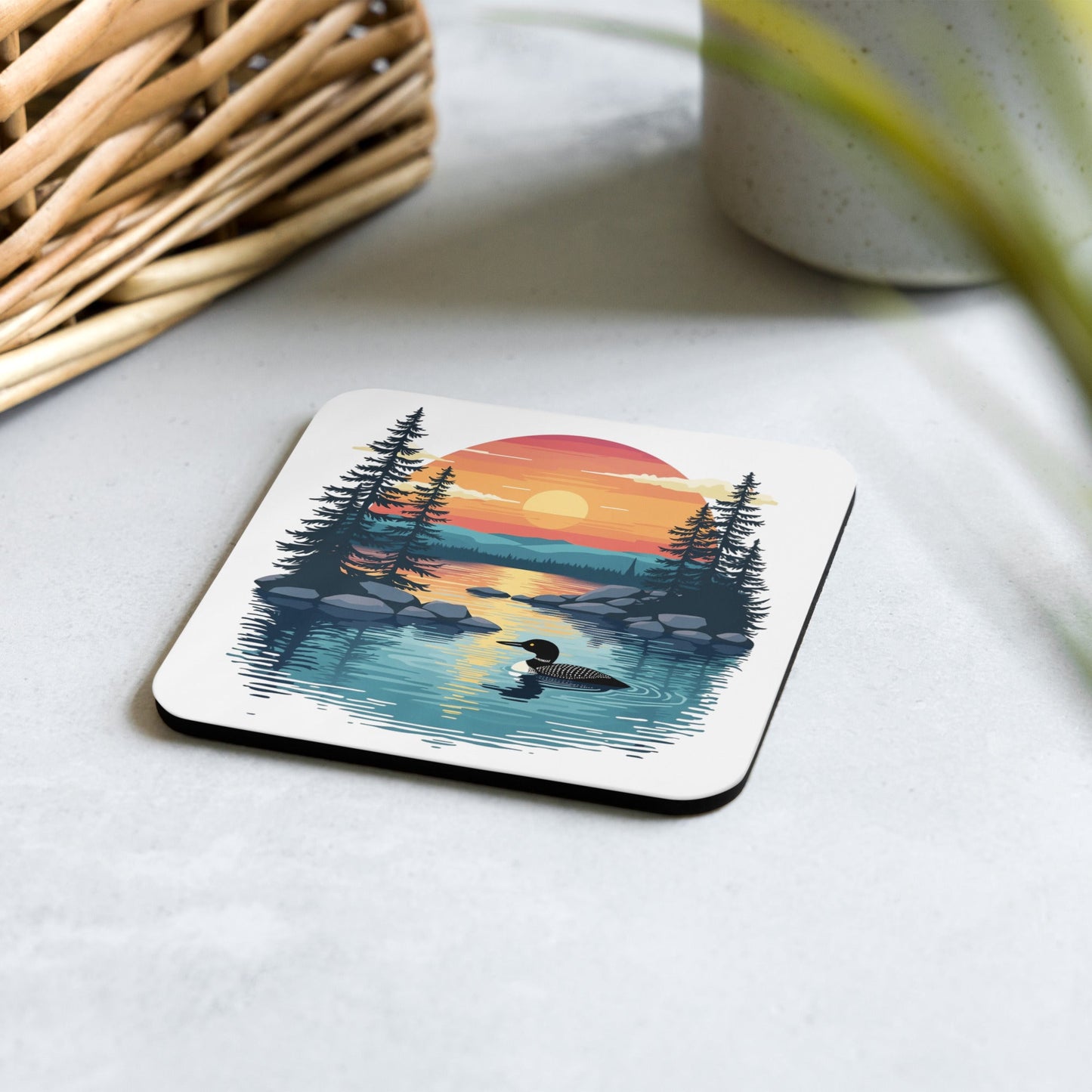 Sunset Duck Cork - Back Coaster - Coasters - Discovery Co.