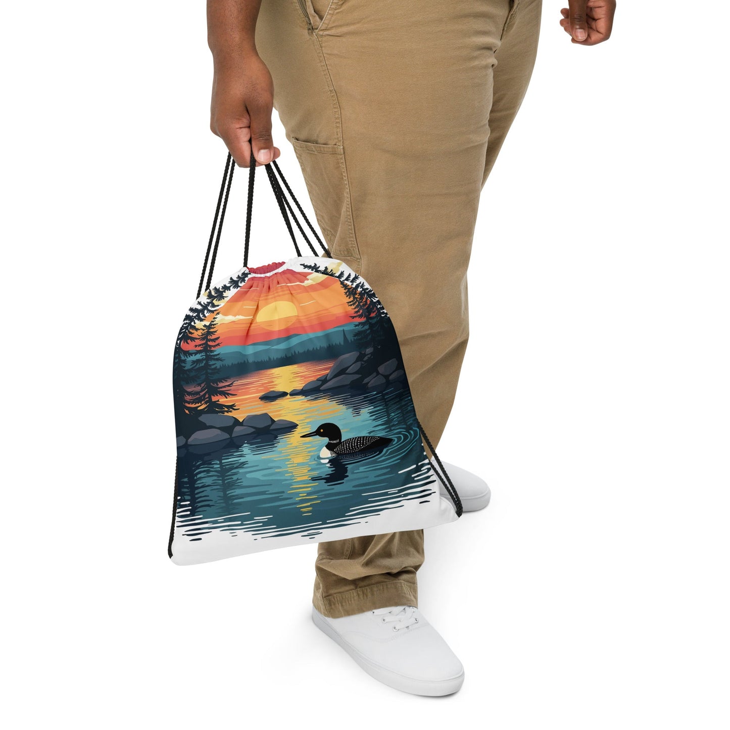 Sunset Duck Drawstring Bag - Drawstring Bag - Discovery Co.