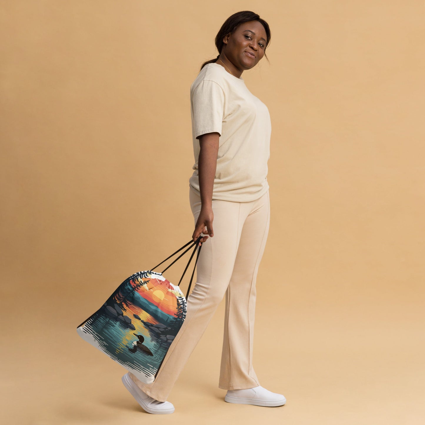 Sunset Duck Drawstring Bag - Drawstring Bag - Discovery Co.