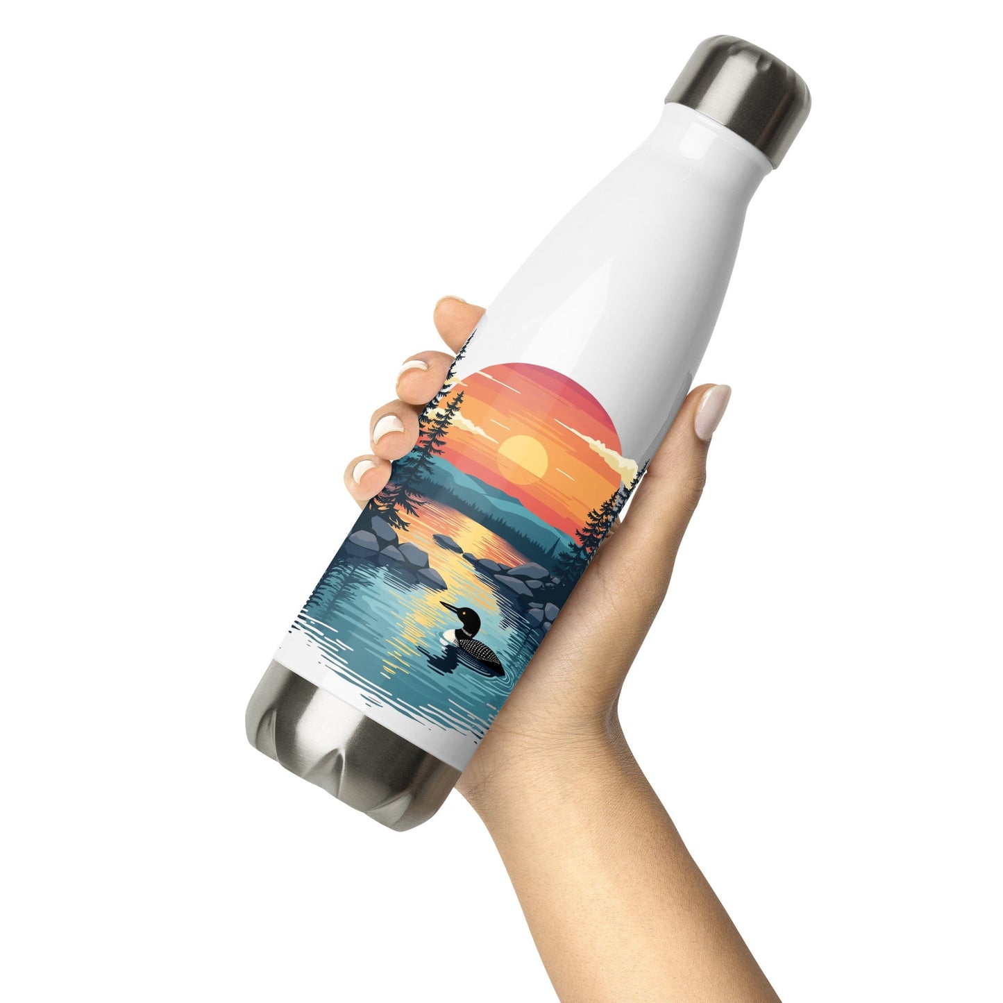 Sunset Duck Stainless Steel Water Bottle - Stainless Steel Water Bottle - Discovery Co.