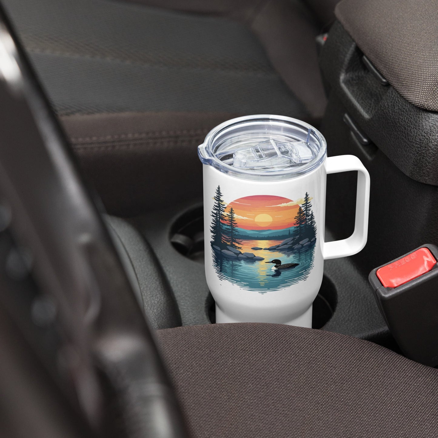Sunset Duck Travel Mug With Handle (25 oz and 40 oz) - Travel Mug - Discovery Co.
