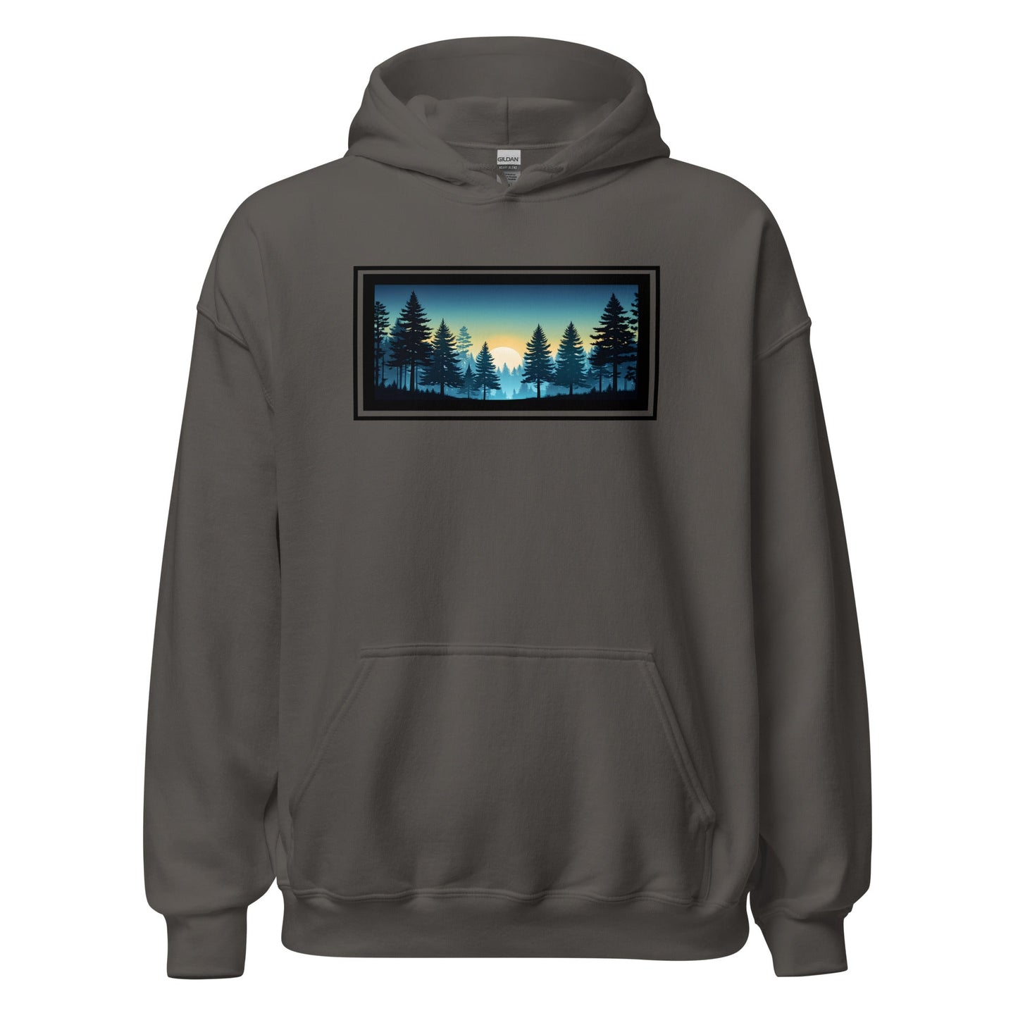 Sunset Forest Outlined Men's (Unisex) Hoodie - Hoodies - Discovery Co.