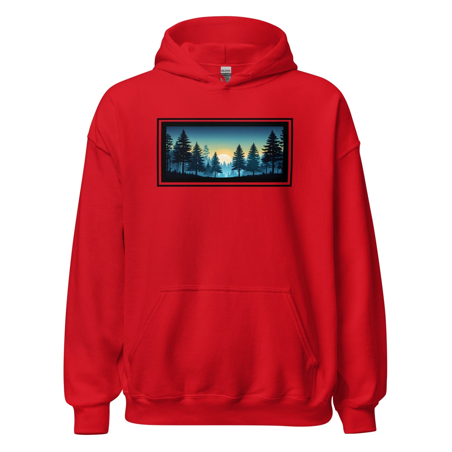 Sunset Forest Outlined Men's (Unisex) Hoodie - Hoodies - Discovery Co.