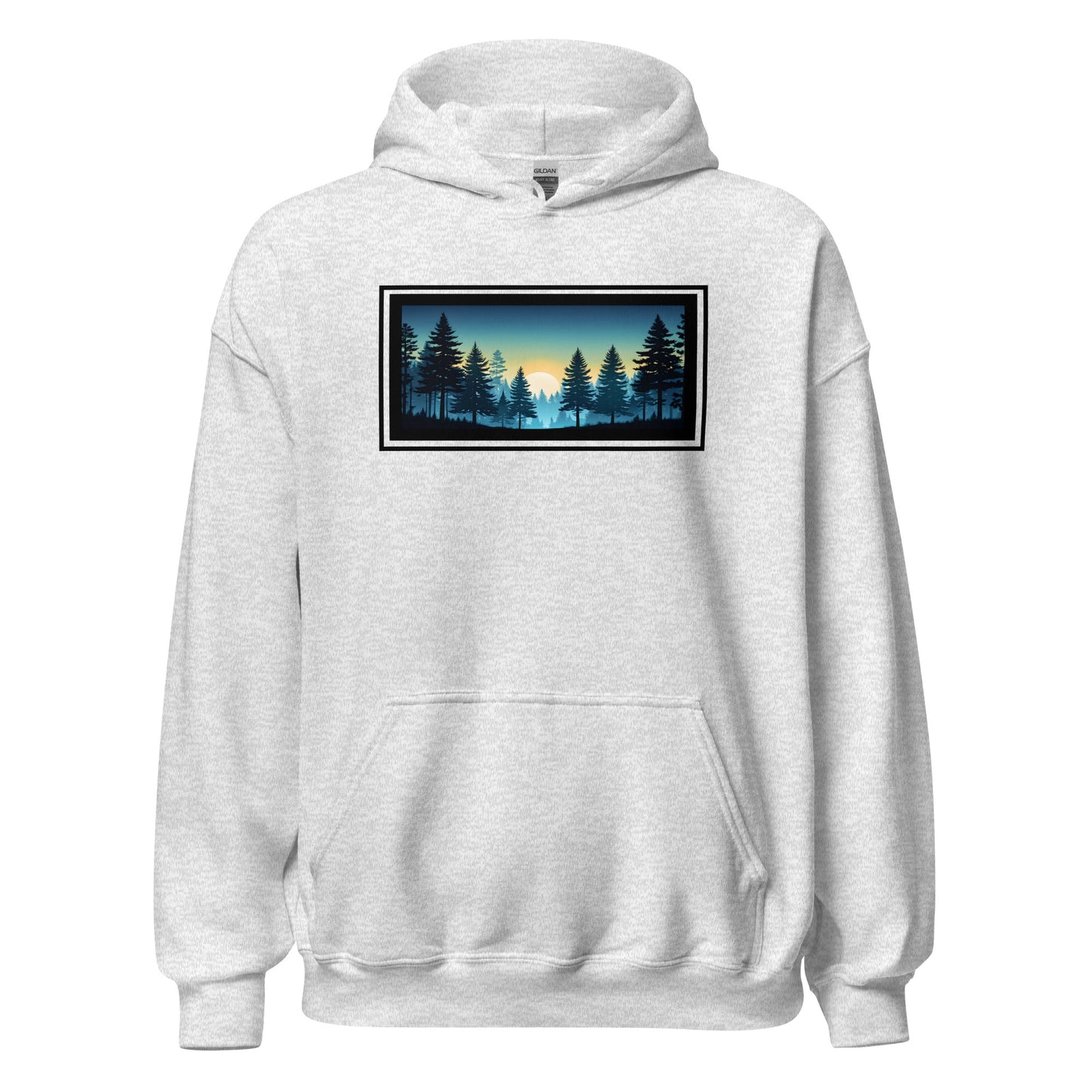 Sunset Forest Outlined Men's (Unisex) Hoodie - Hoodies - Discovery Co.