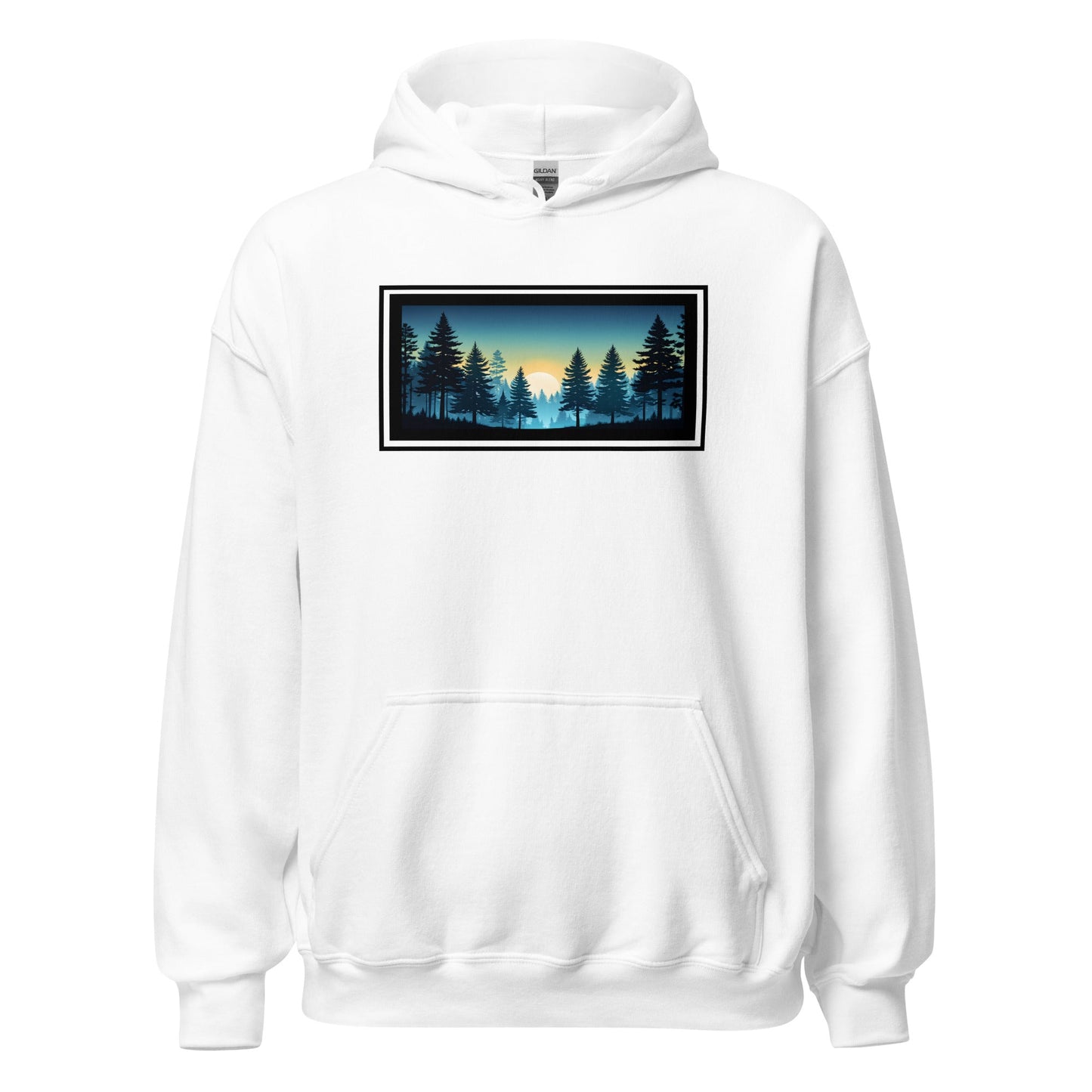 Sunset Forest Outlined Men's (Unisex) Hoodie - Hoodies - Discovery Co.