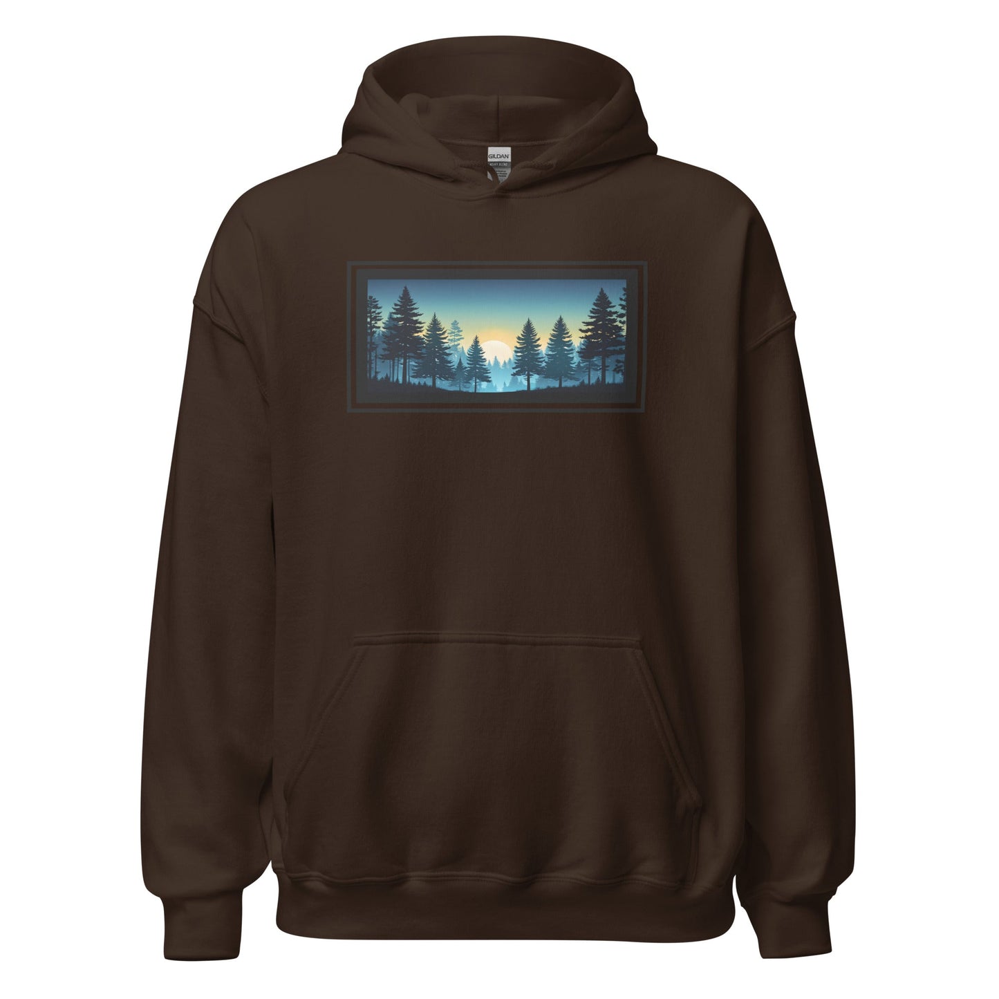 Sunset Forest Outlined Men's (Unisex) Hoodie - Hoodies - Discovery Co.