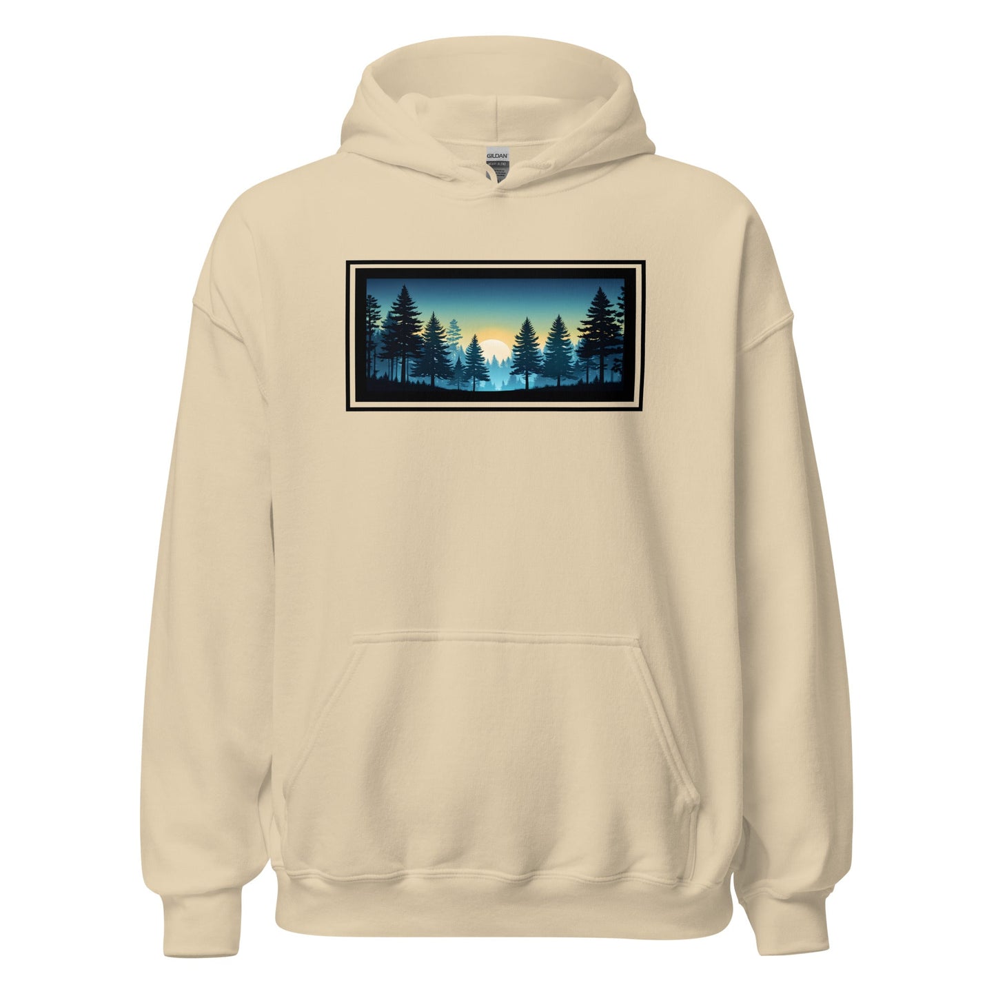 Sunset Forest Outlined Men's (Unisex) Hoodie - Hoodies - Discovery Co.