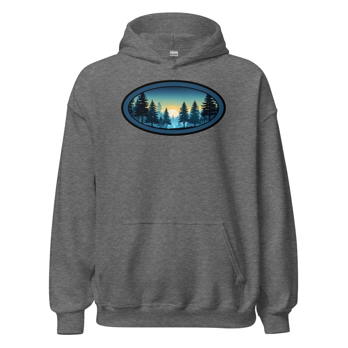 Sunset Forest Oval Men's (Unisex) Hoodie - Hoodies - Discovery Co.