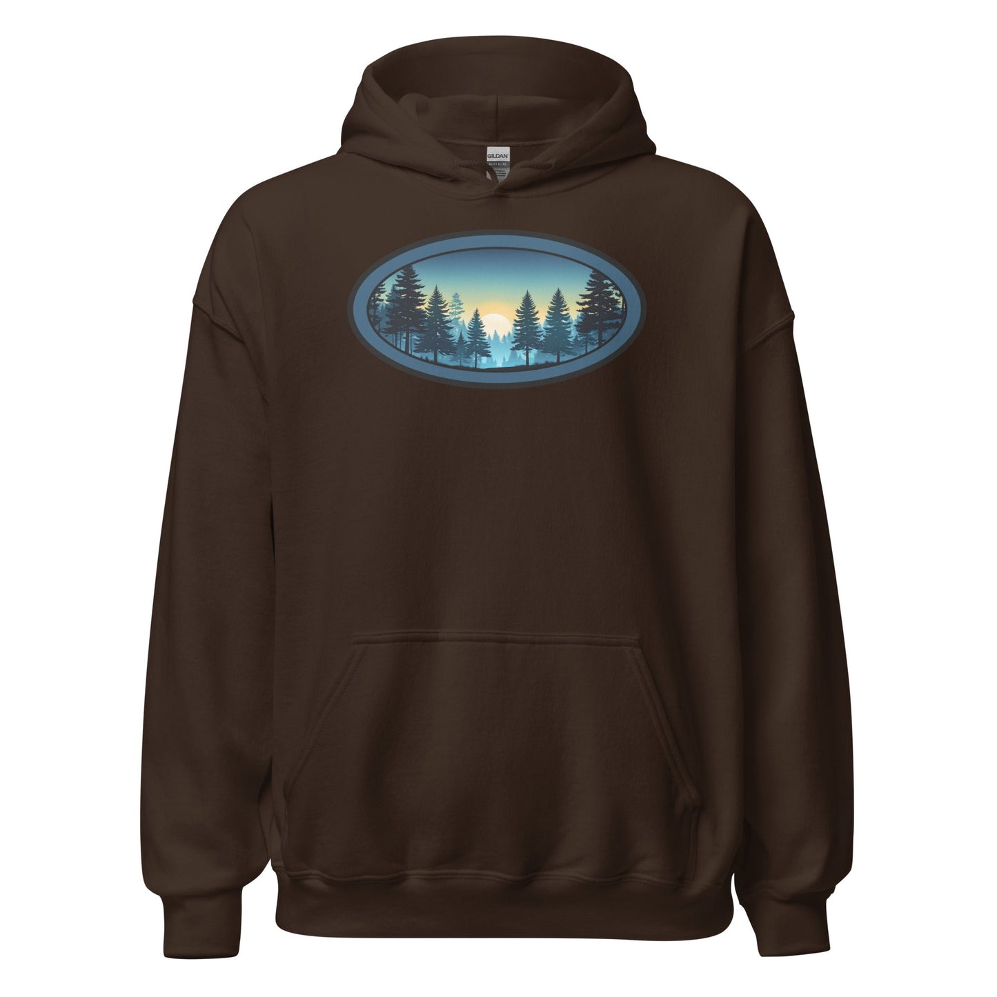 Sunset Forest Oval Men's (Unisex) Hoodie - Hoodies - Discovery Co.