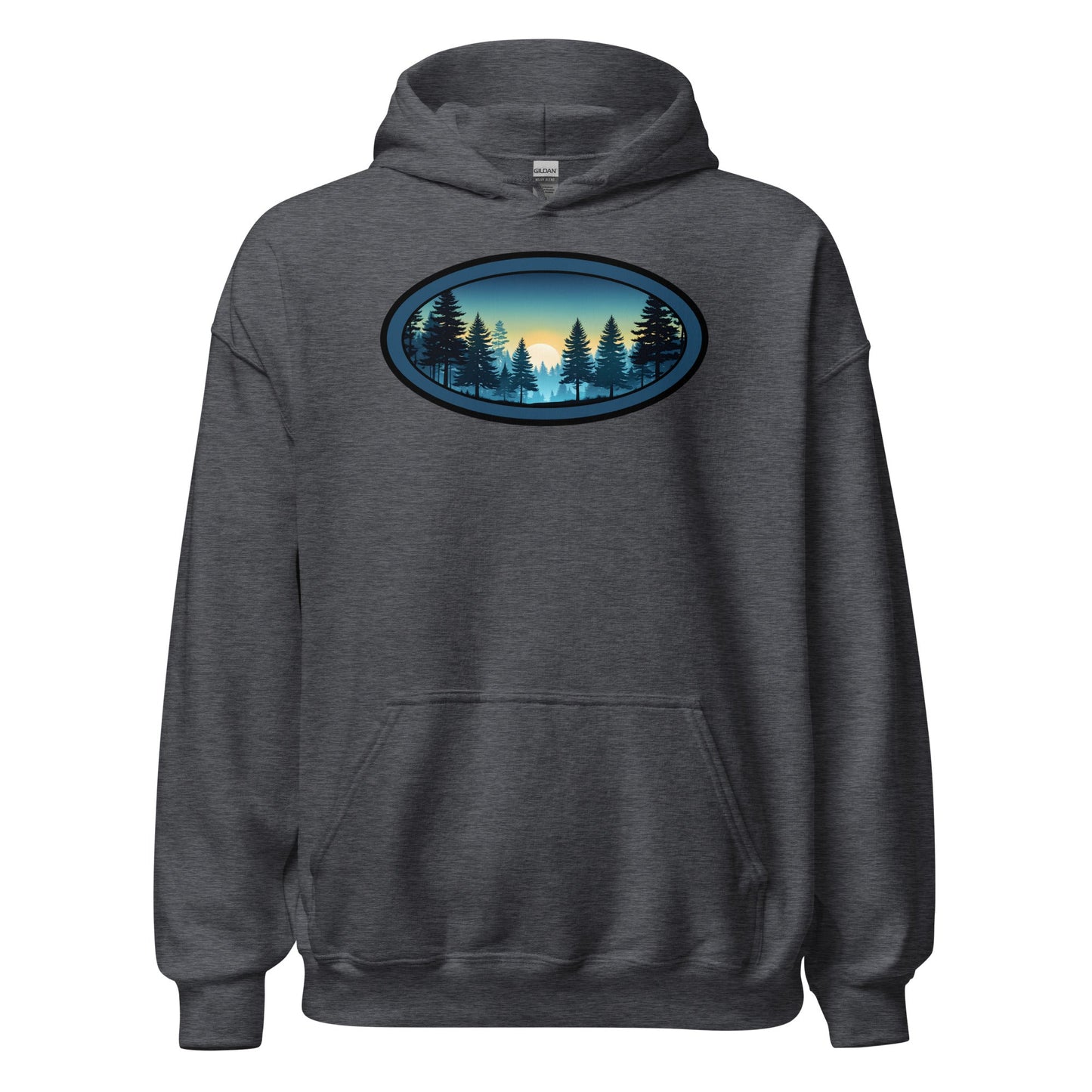 Sunset Forest Oval Men's (Unisex) Hoodie - Hoodies - Discovery Co.