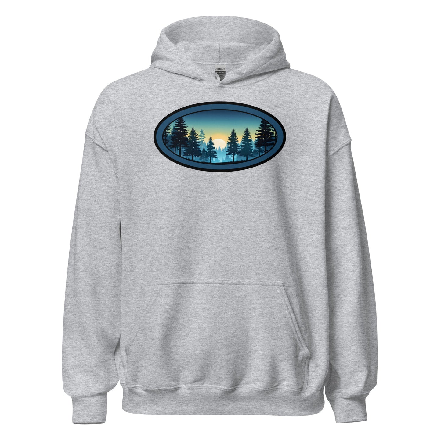 Sunset Forest Oval Men's (Unisex) Hoodie - Hoodies - Discovery Co.