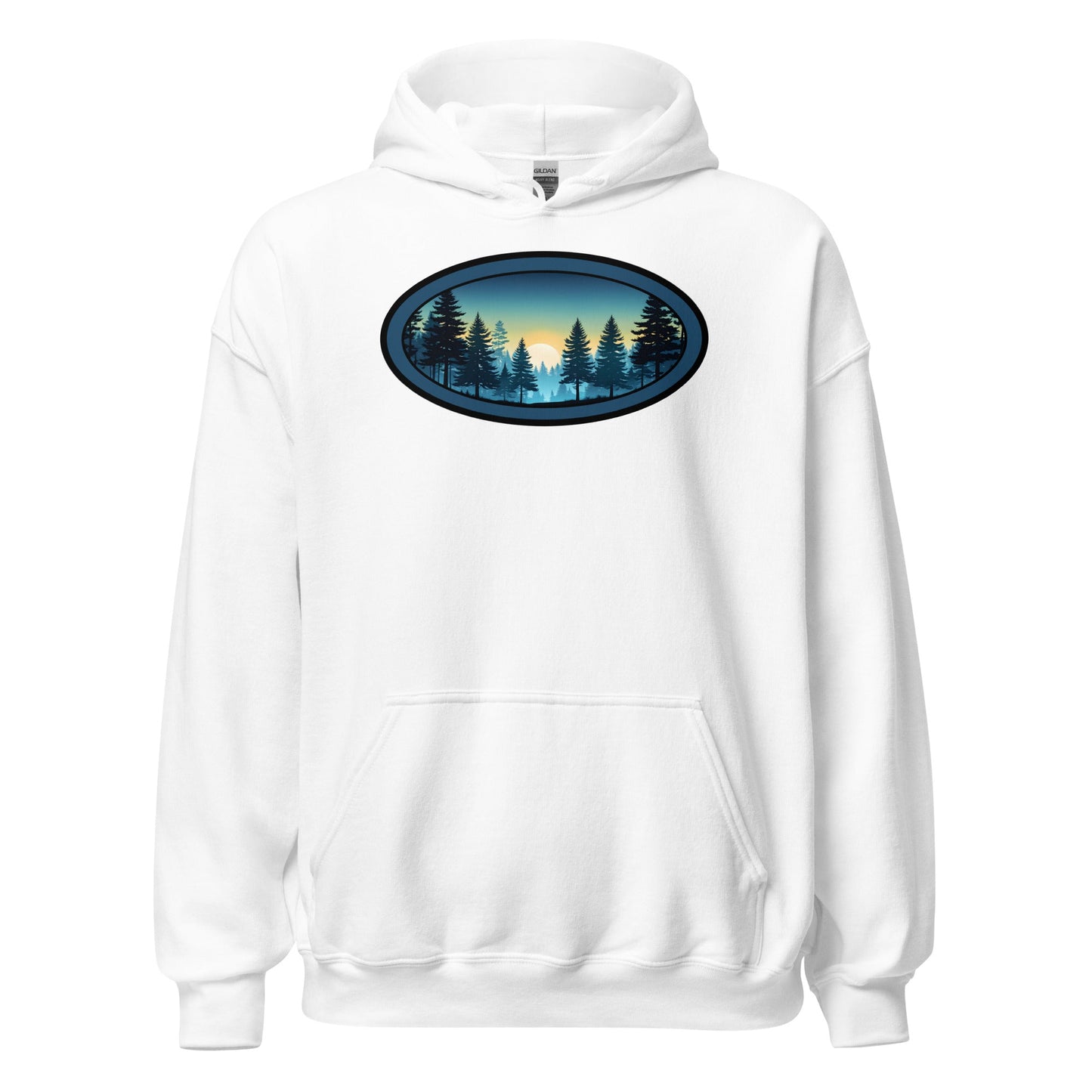 Sunset Forest Oval Men's (Unisex) Hoodie - Hoodies - Discovery Co.