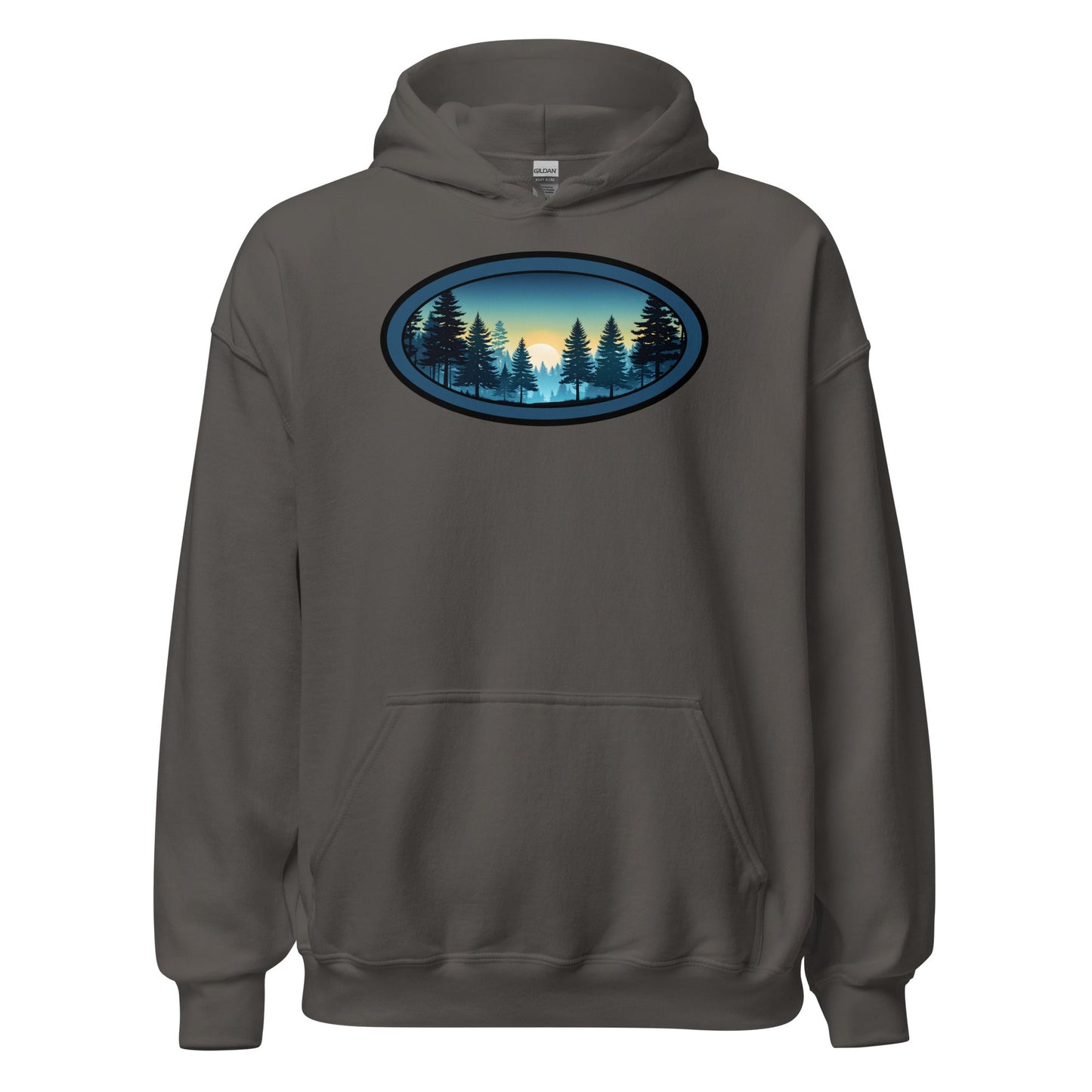 Sunset Forest Oval Men's (Unisex) Hoodie - Hoodies - Discovery Co.